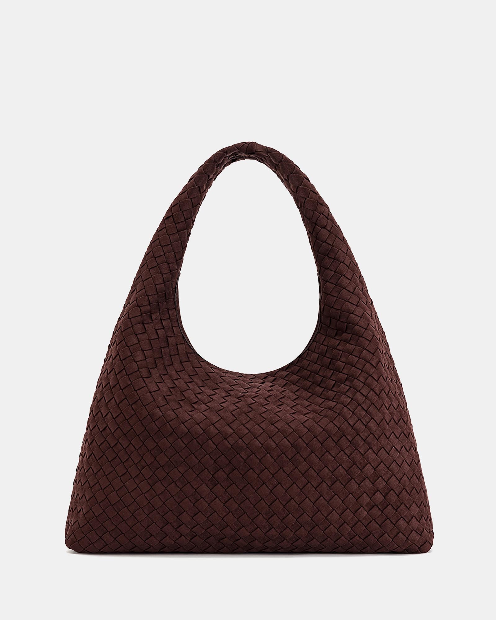 Laura Faux Suede Woven Shoulder Bag