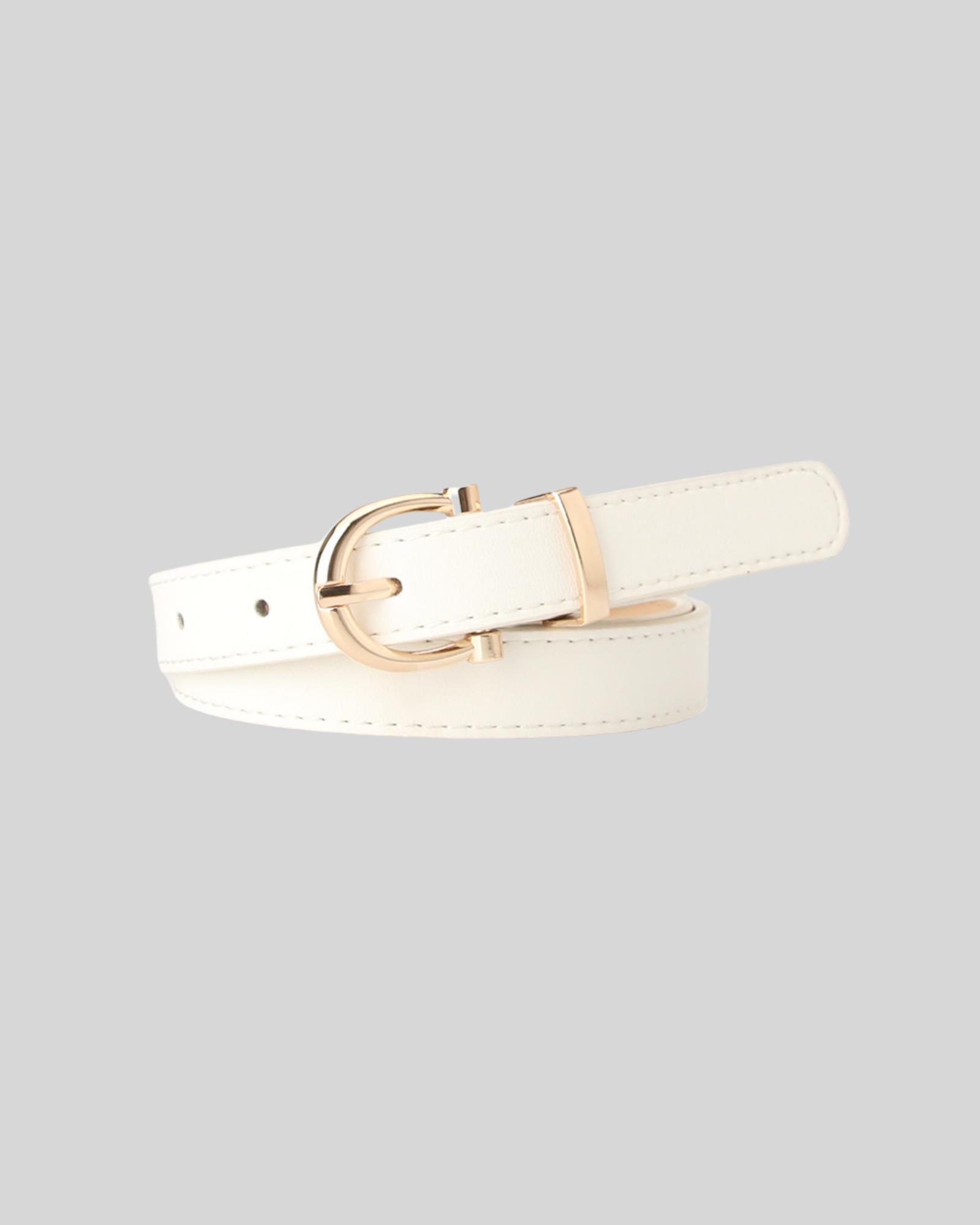 Needle Buckle Belt - White