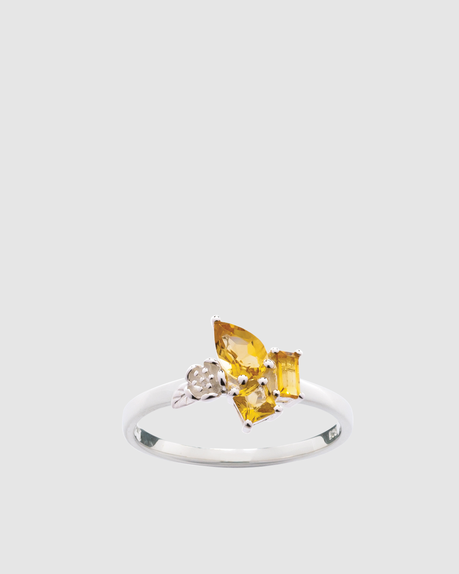 Rock Garden Mini Ring with Citrines