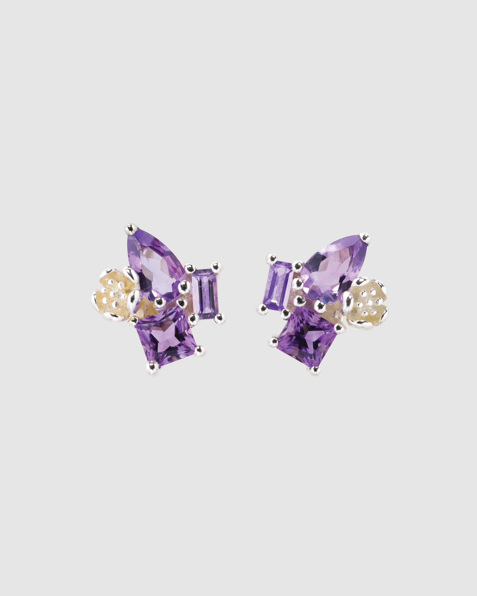 Rock Garden Earrings with Amethyst