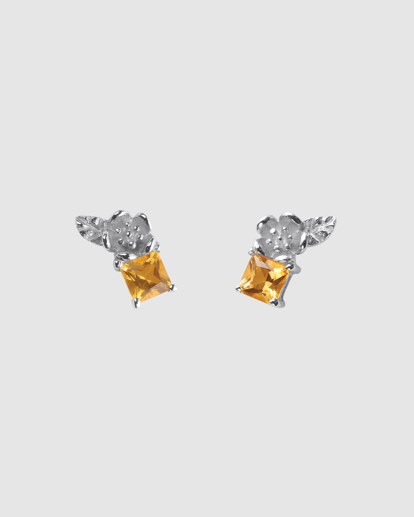 Rock Garden Studs with Citrine