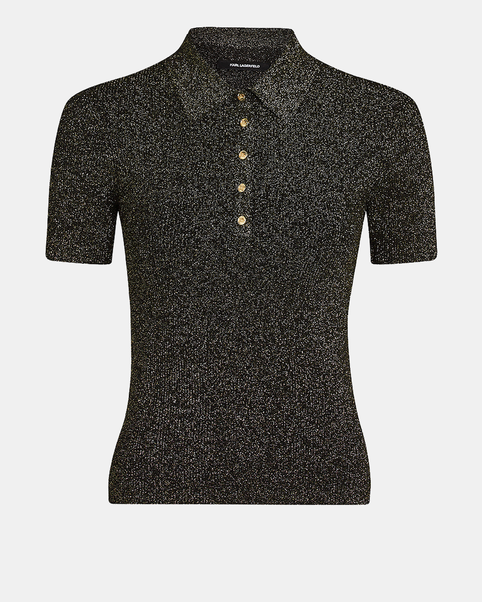 Lurex Knit Polo Shirt