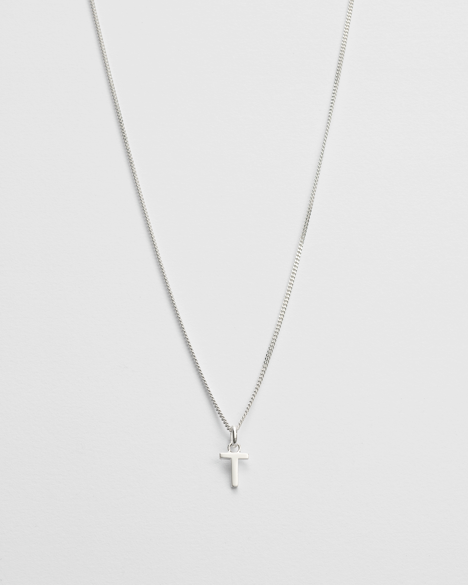 T Outline Initial Necklace