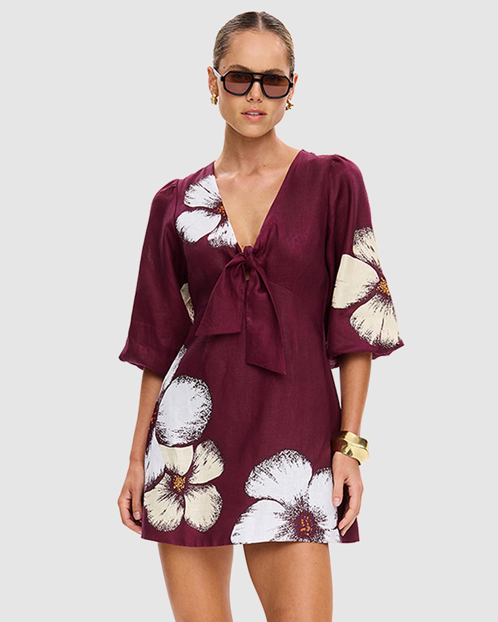 Brodie Tie Front Mini Dress