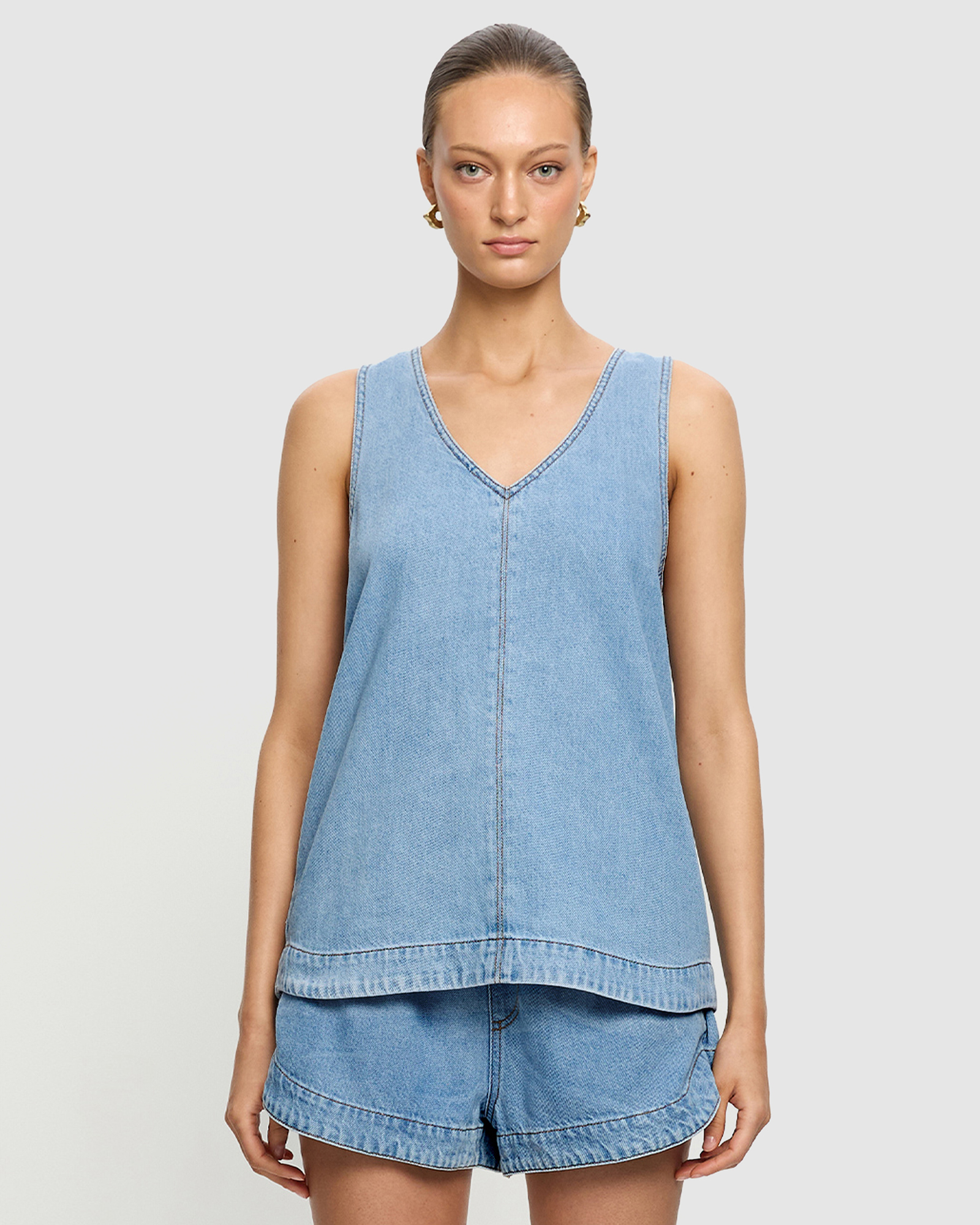 Emilie Denim Top