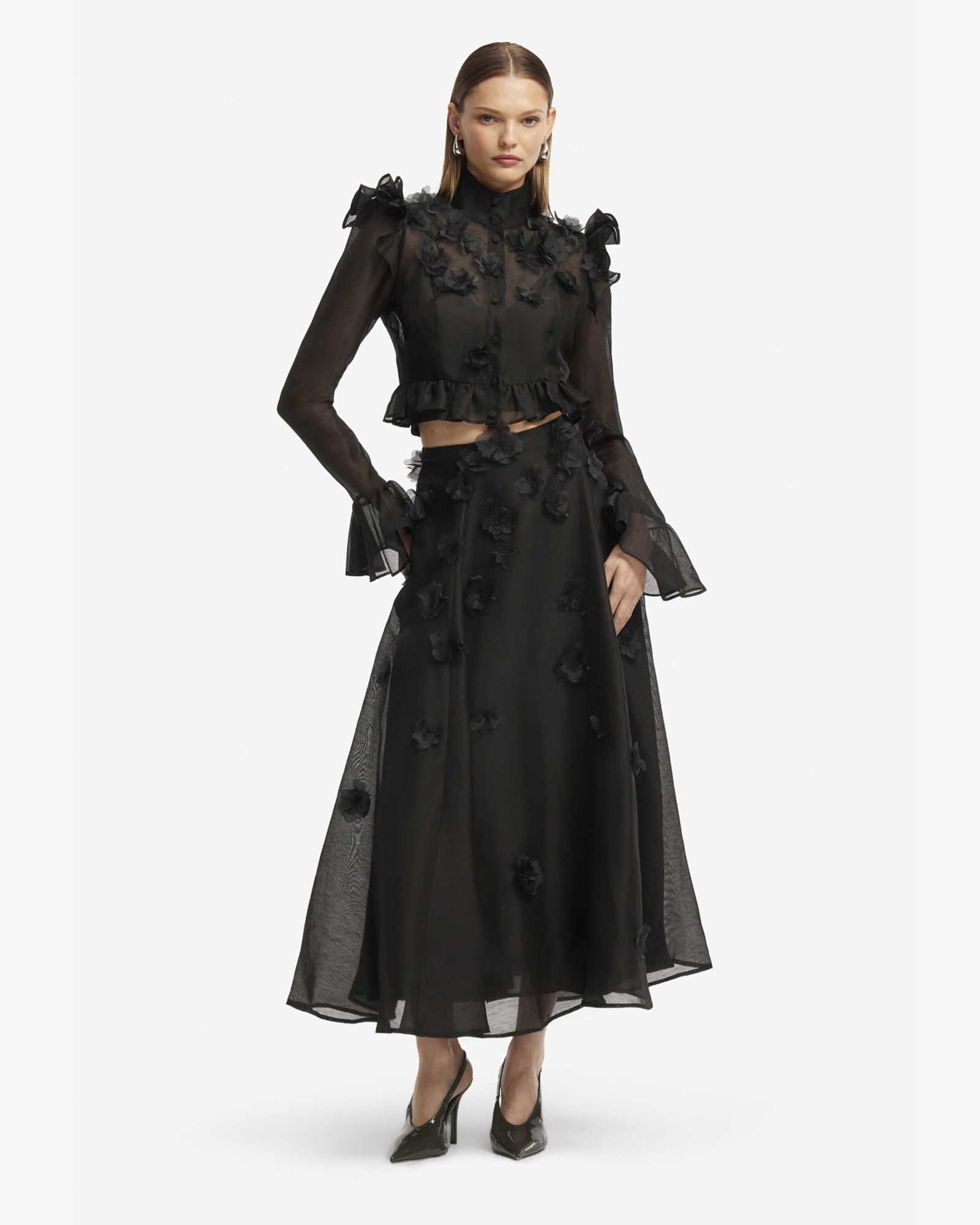 Leila Petal Midi Skirt