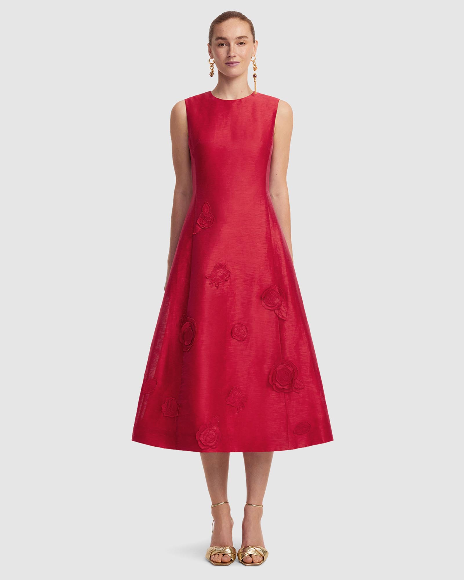 Cleo Applique Sleeveless Midi Dress