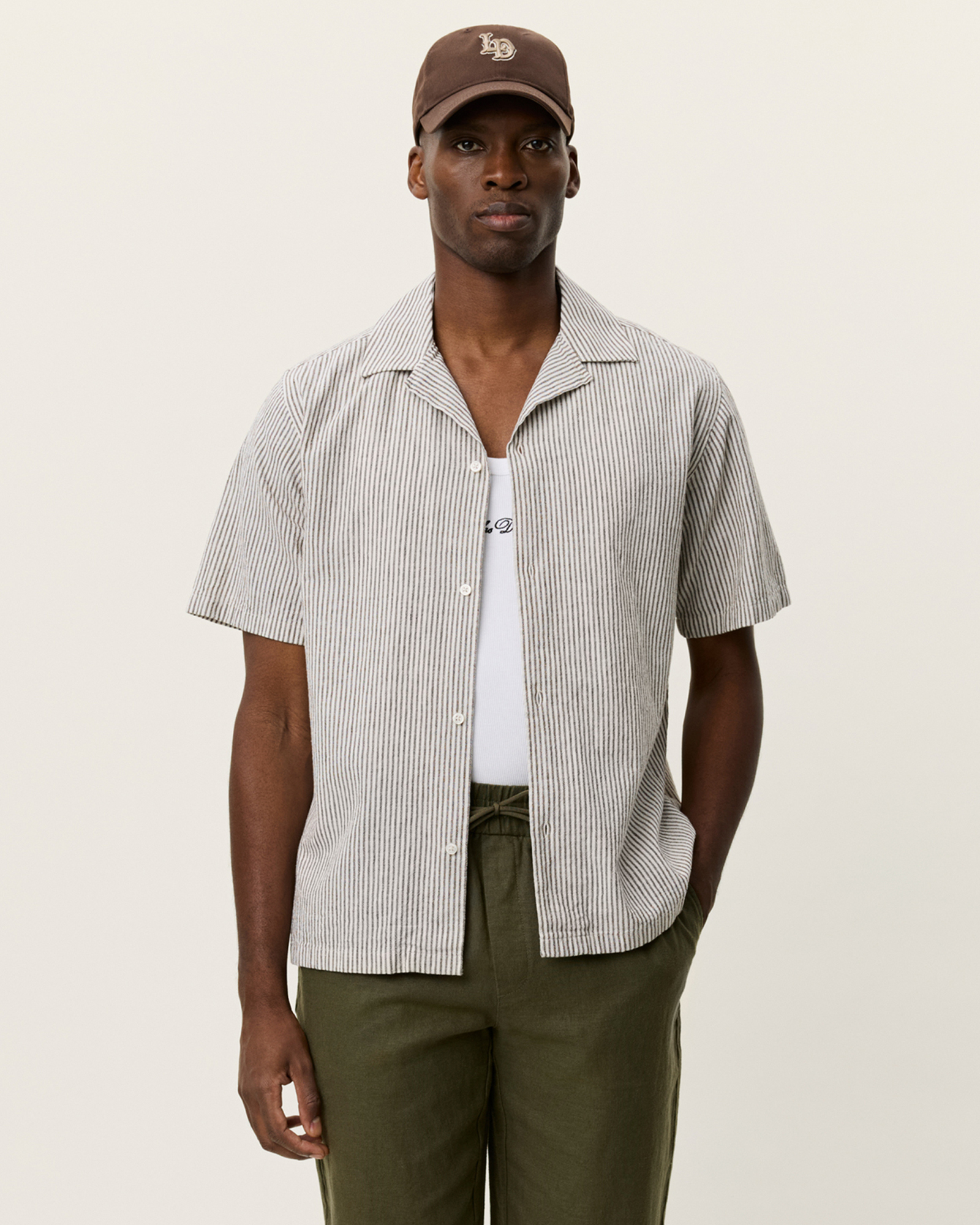 Lukas Stripe Cotton Linen SS Shirt