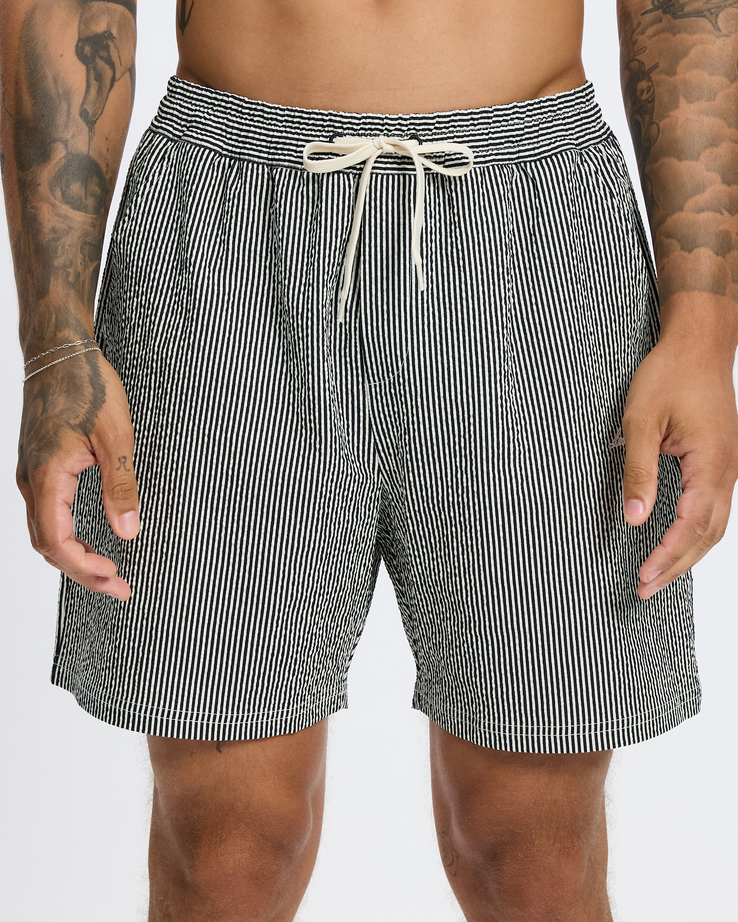 Stan Stripe Seersucker Swim Shorts