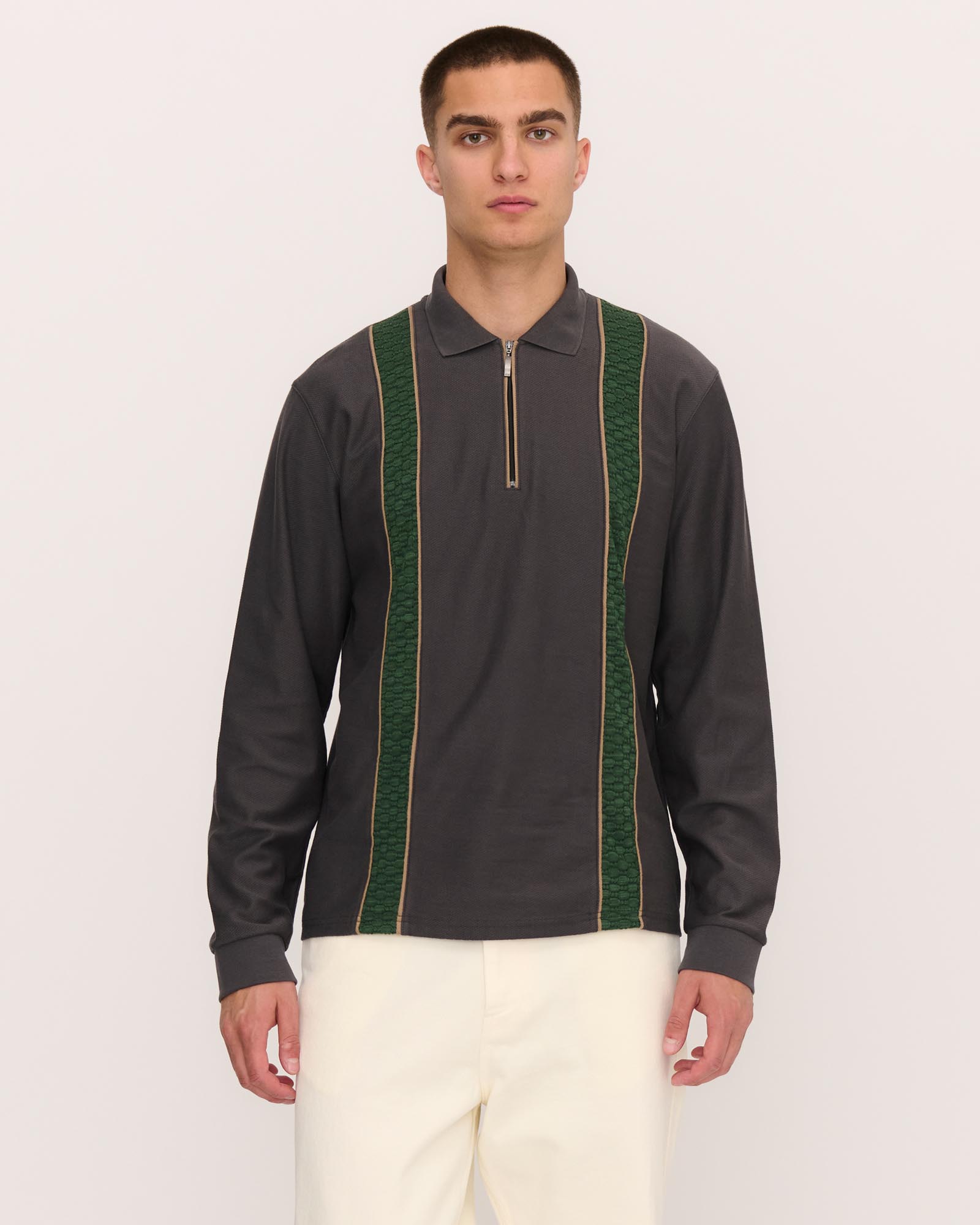 Lace LS Zip Polo