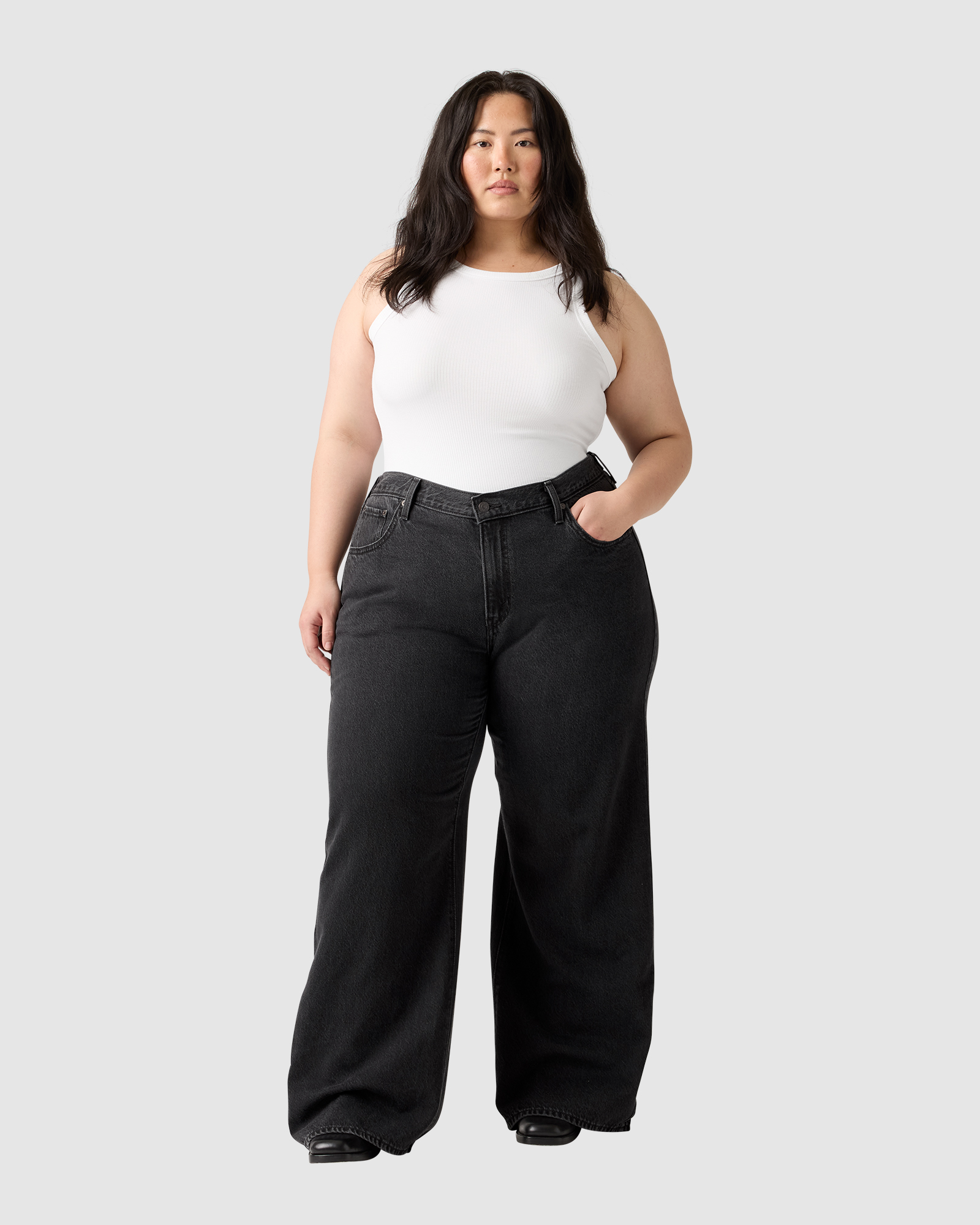 Plus Cinch Baggy Jeans