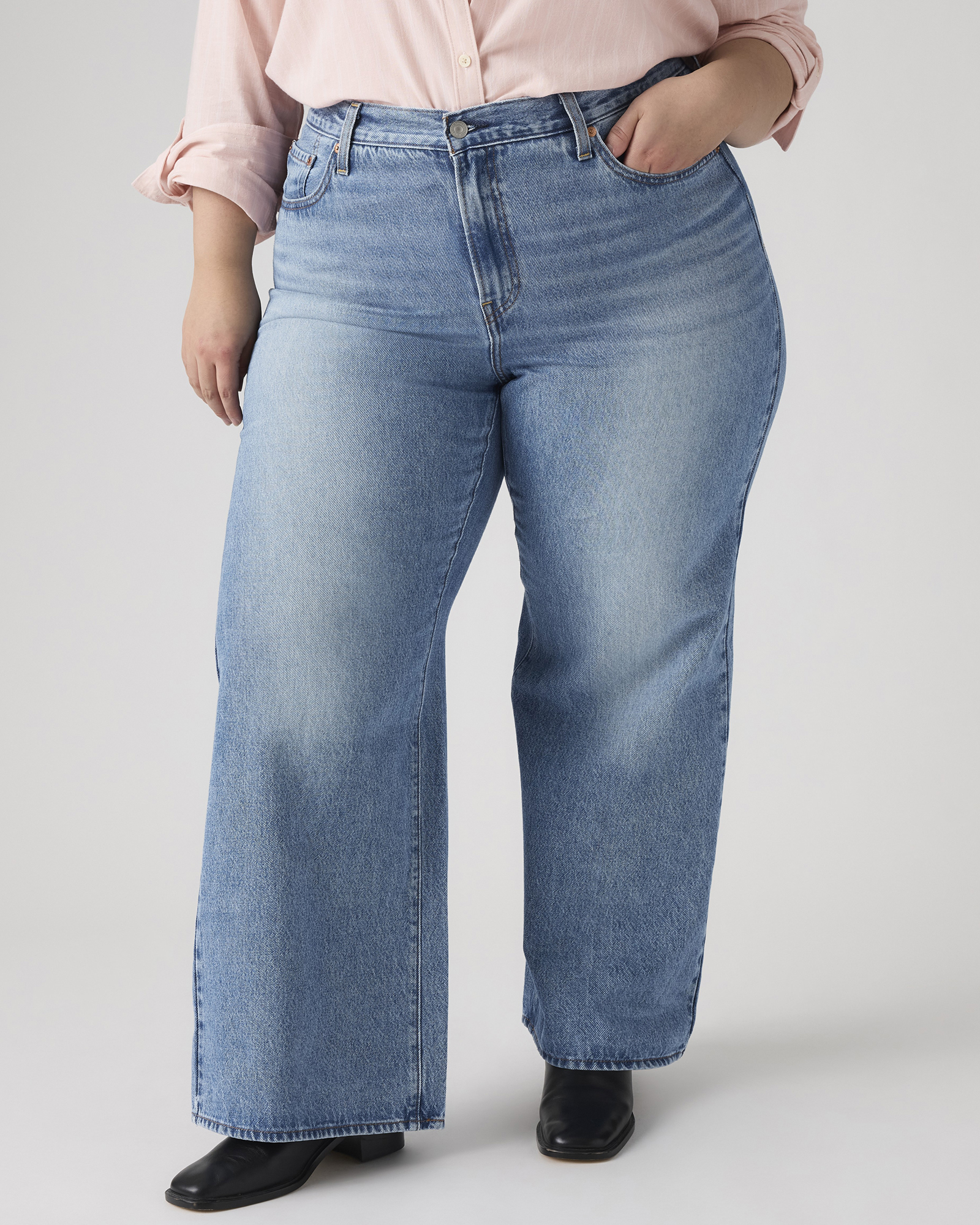 Plus Ribcage Wide Leg Jeans