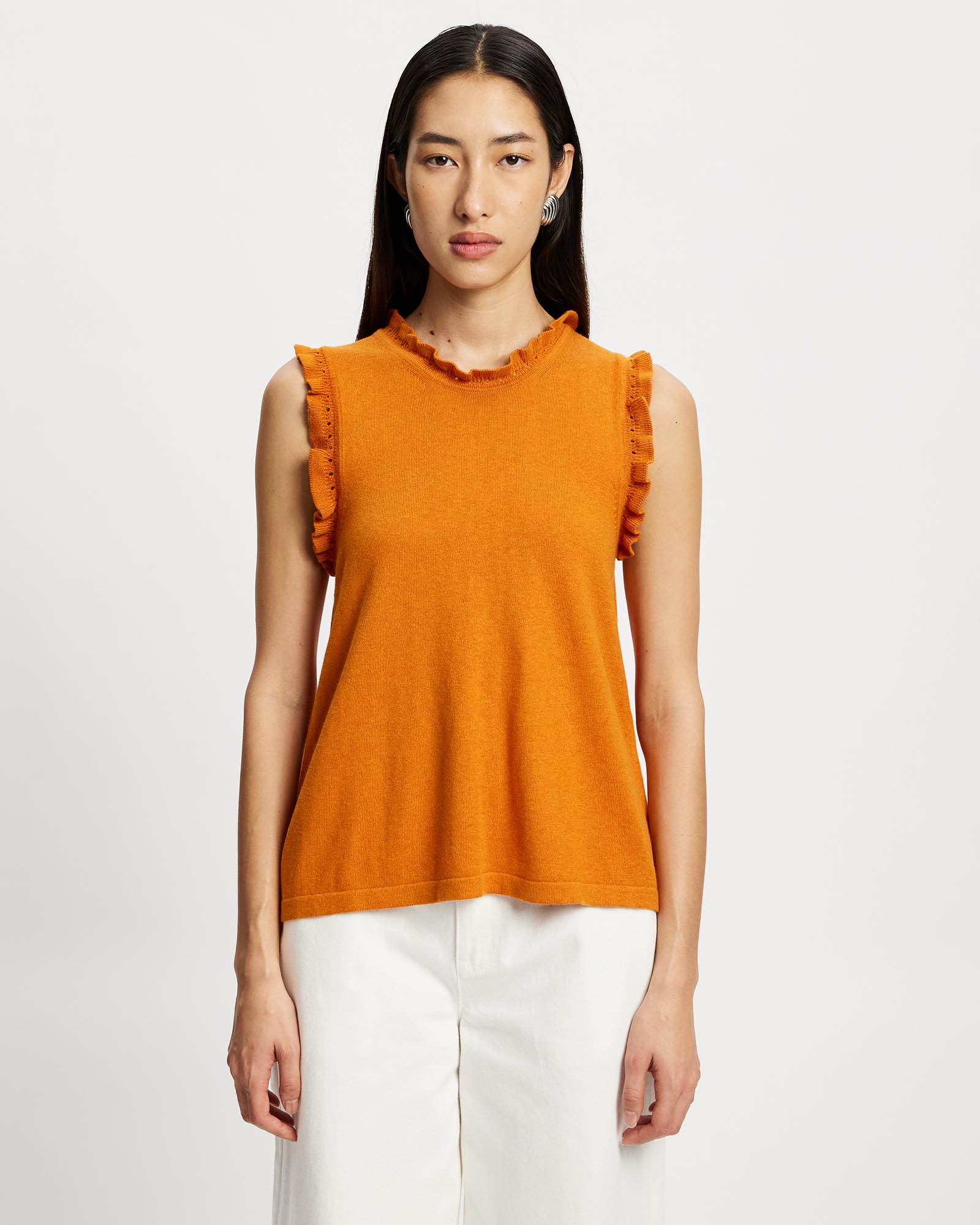 Frill Crew Neck Shell Top
