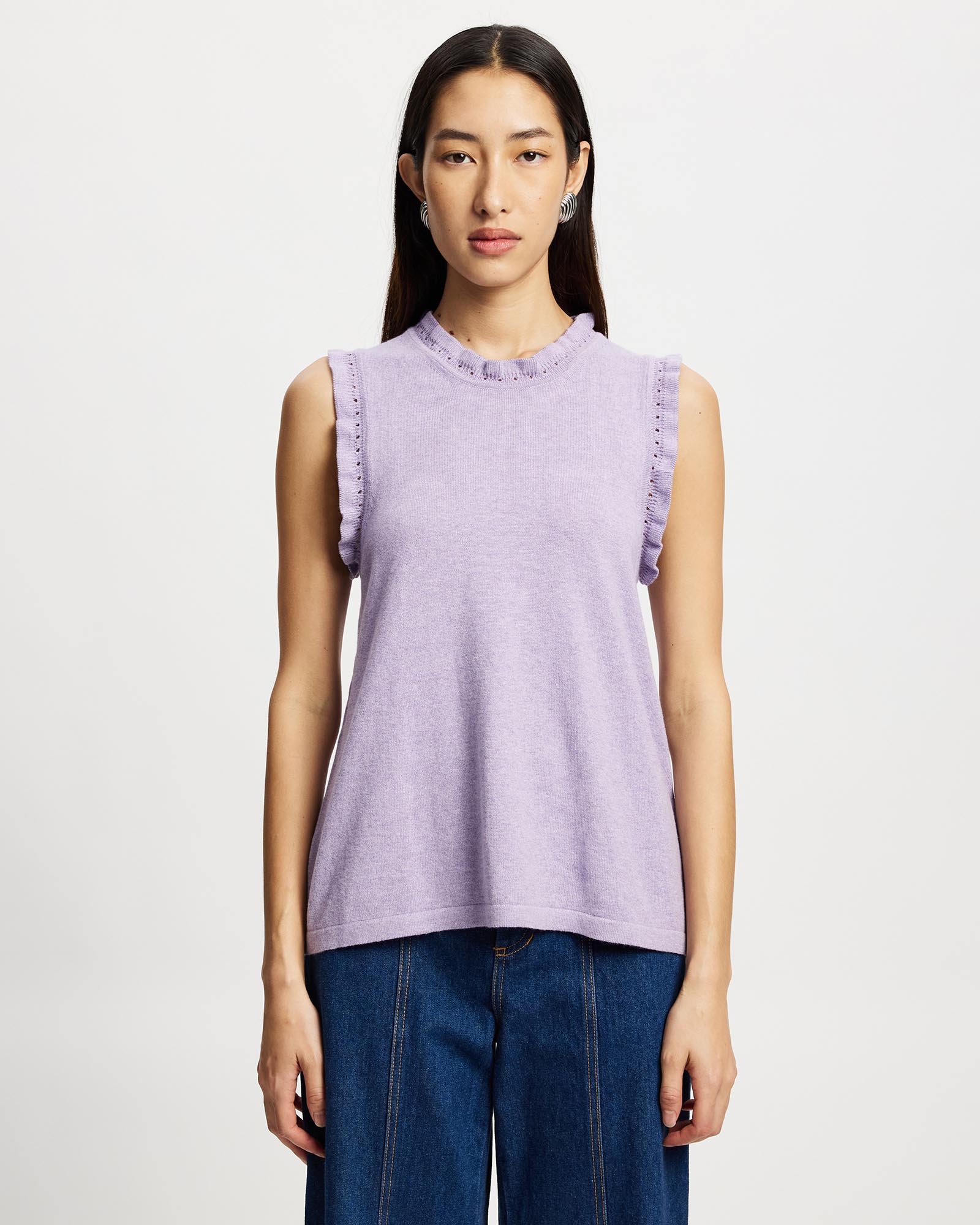 Frill Crew Neck Shell Top