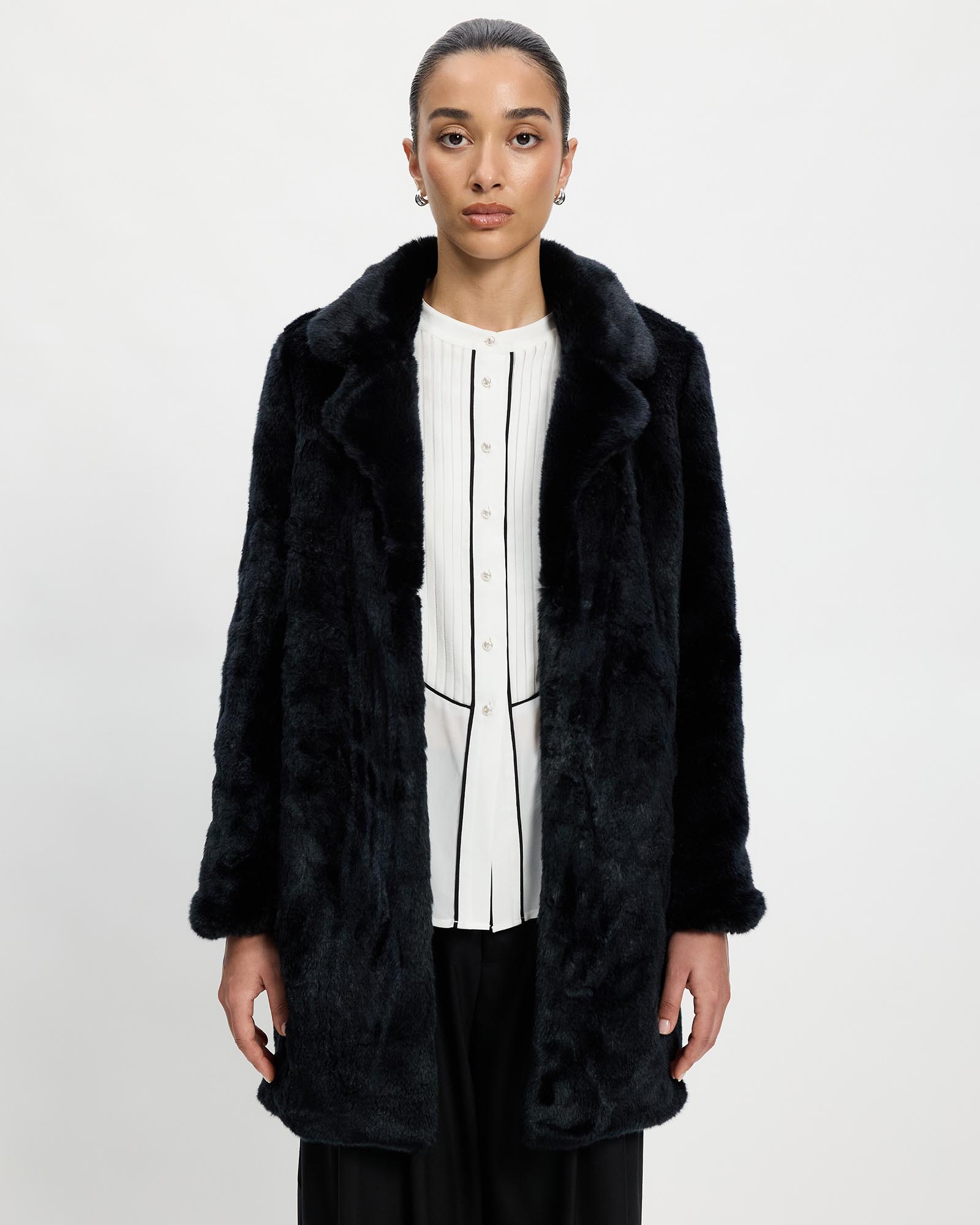 Faux Fur Car Coat