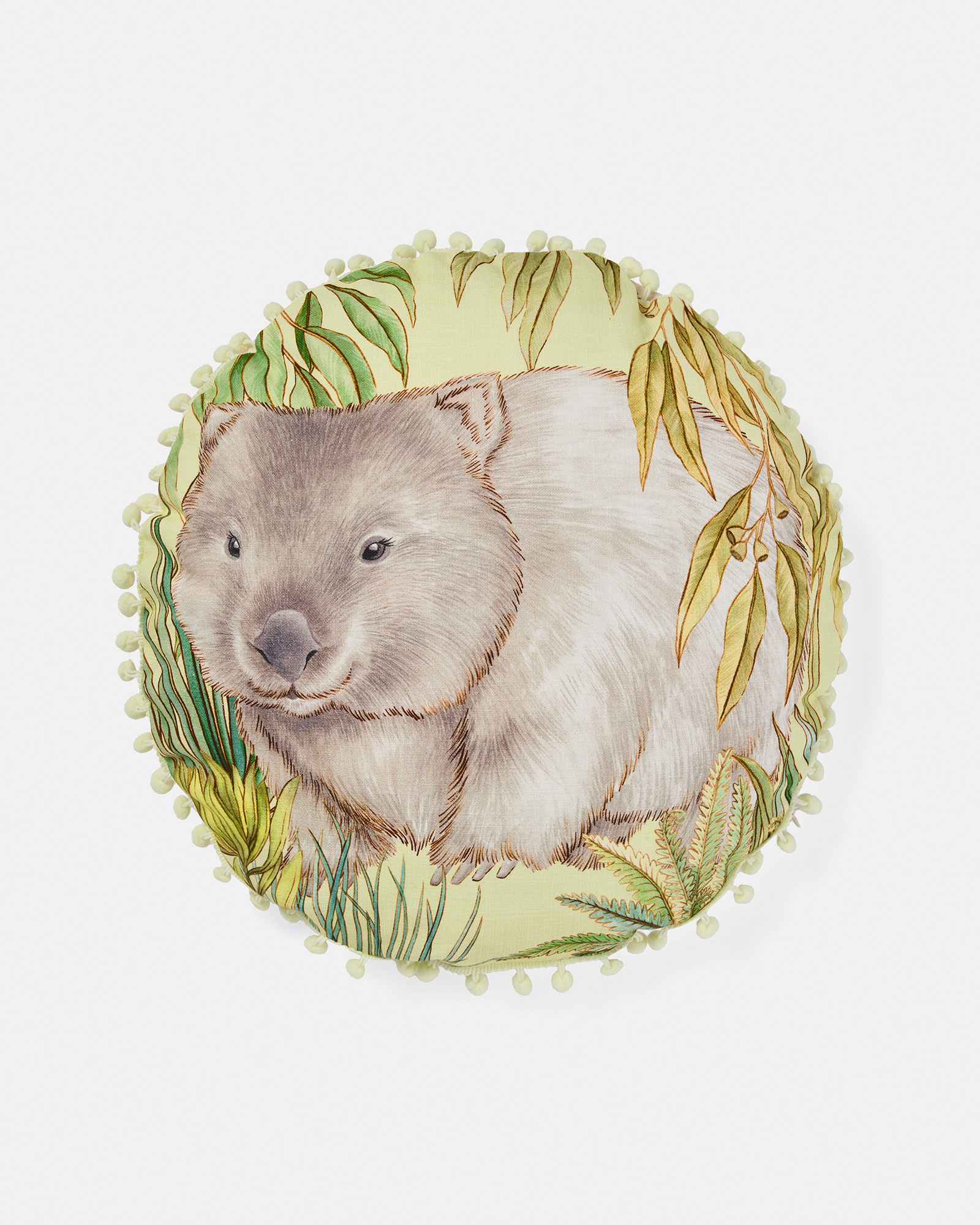 William Wombat Filled Round Cushion