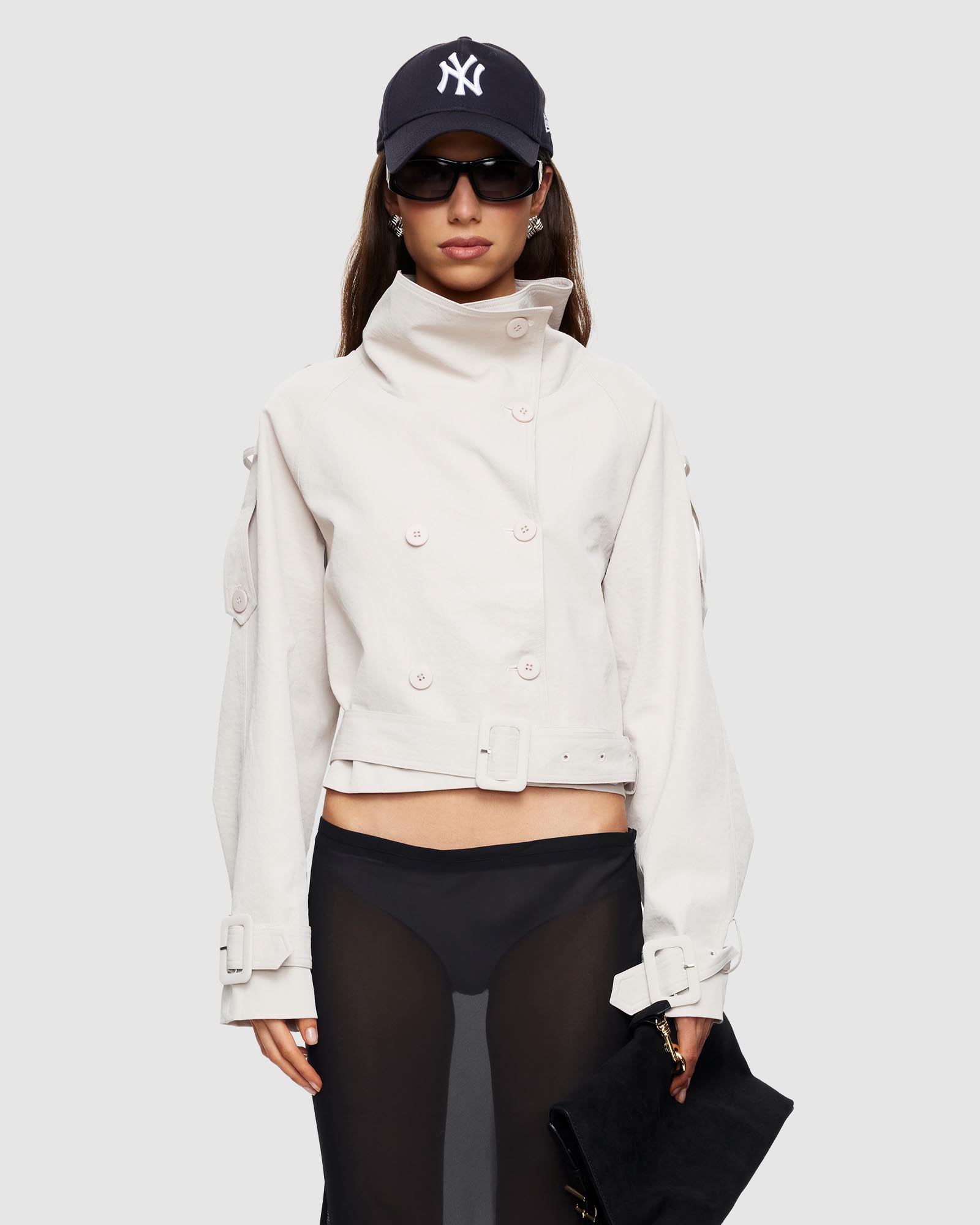 Blanc Cropped Trench Coat