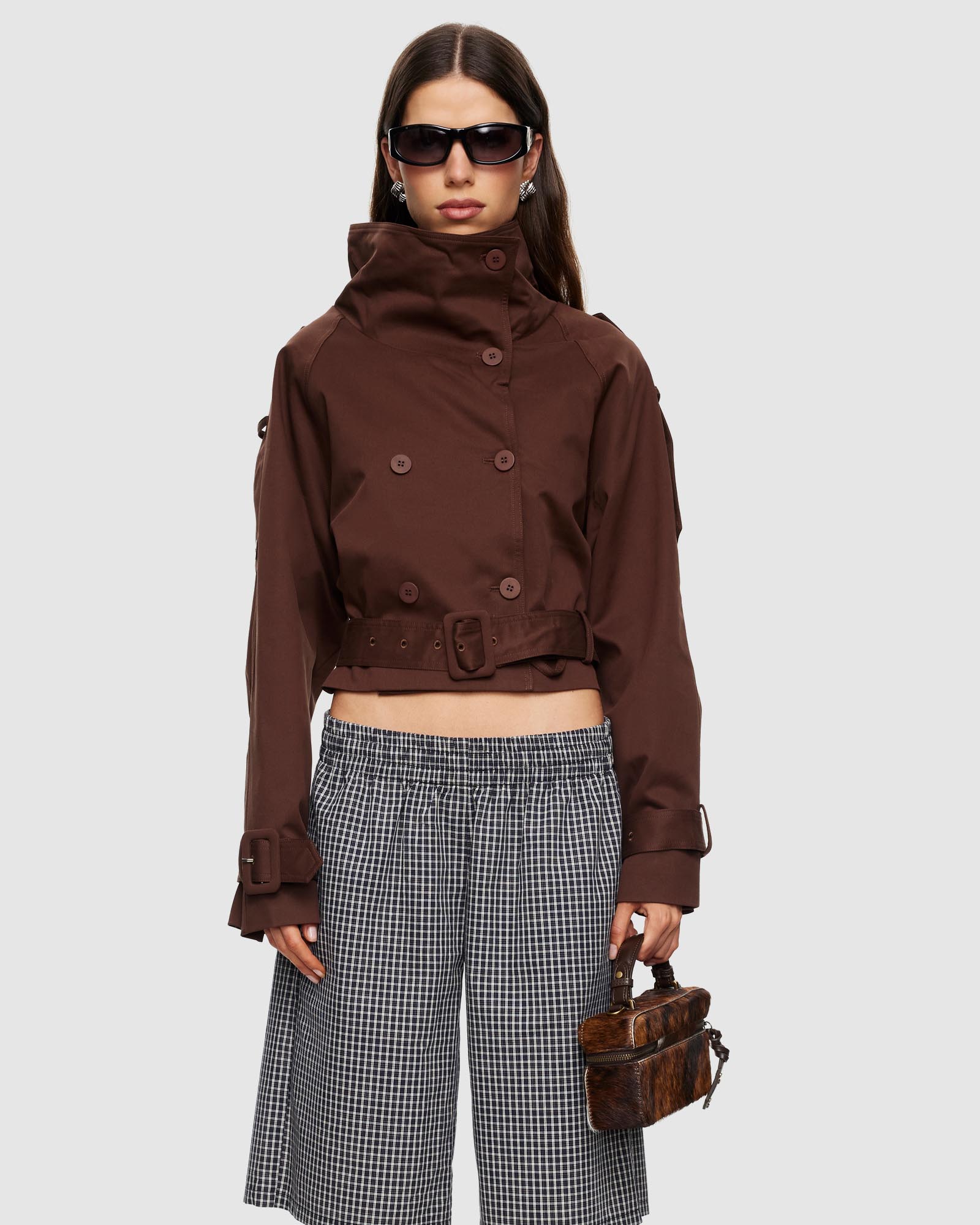 Blanc Cropped Trench Coat