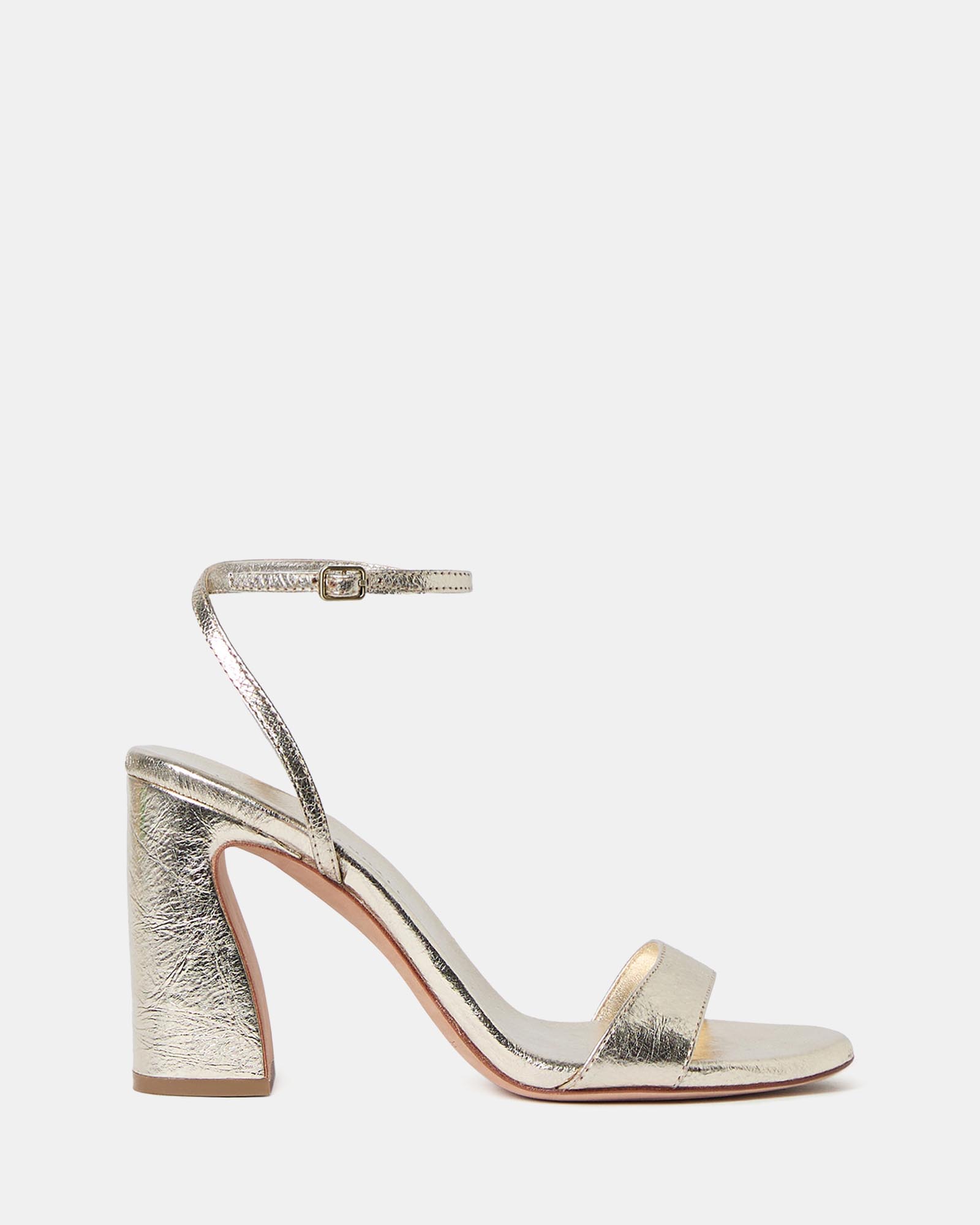 Malia Curved Heel Simple Sandal With Ankle Wrap