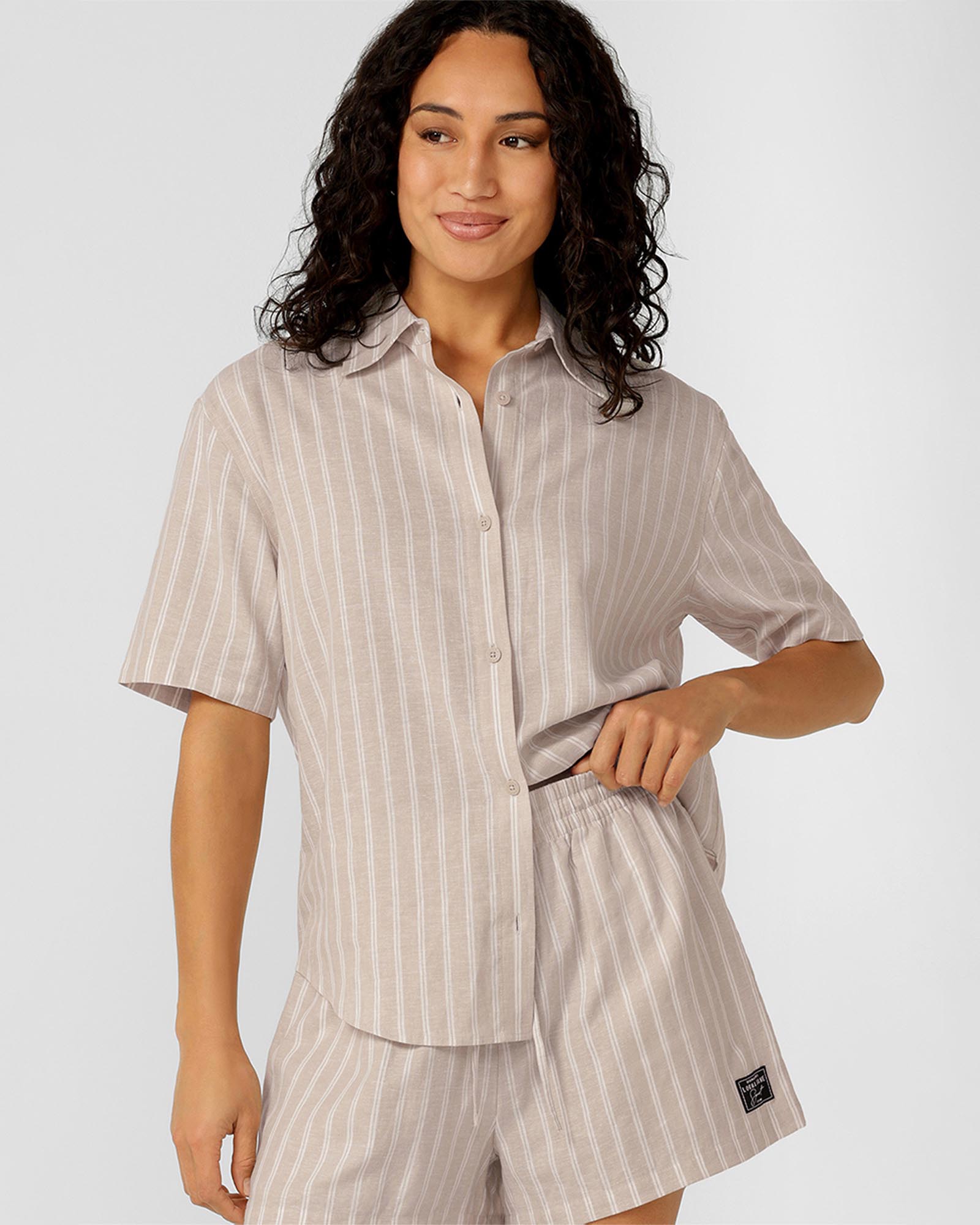 Preset Stripe Linen Short Sleeve Shirt