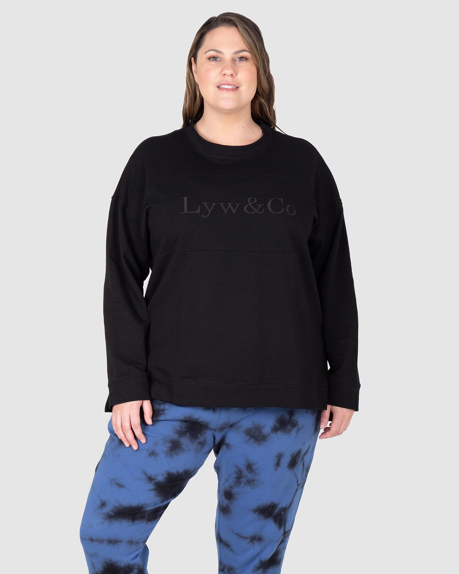 LYW & Co Embroidered Sweat Top