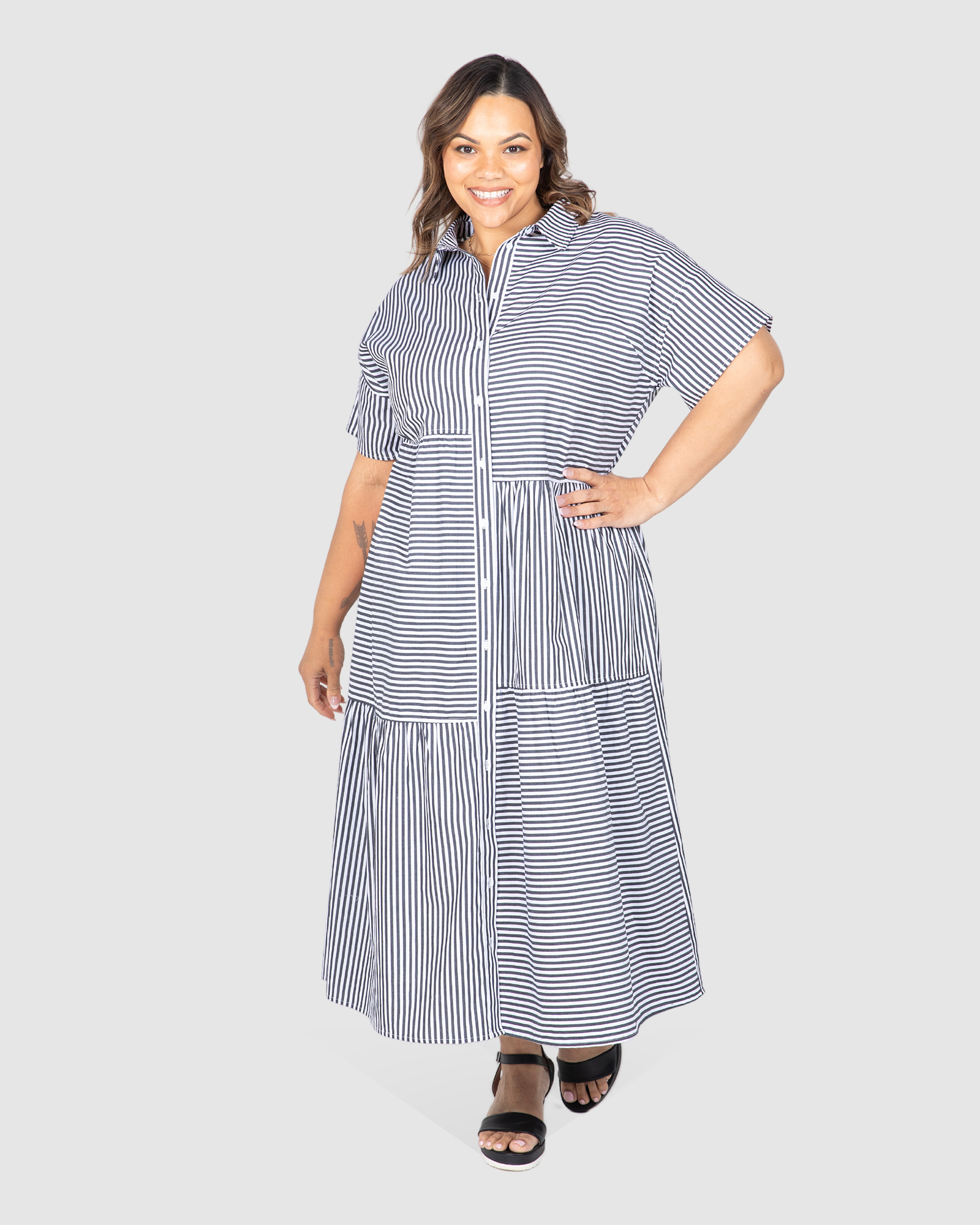 Tiana Stripe Tiered Dress