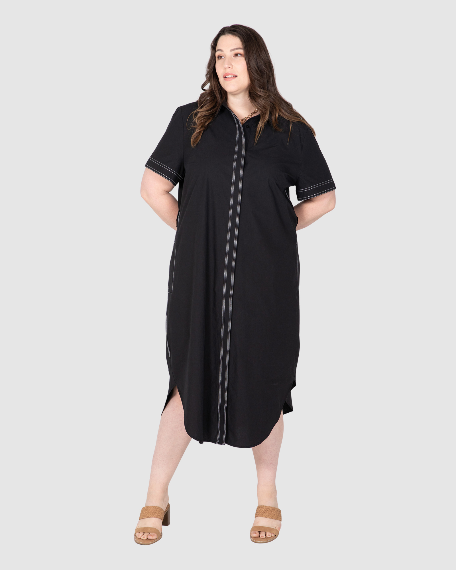 Alyssa Contrast Stitch Dress