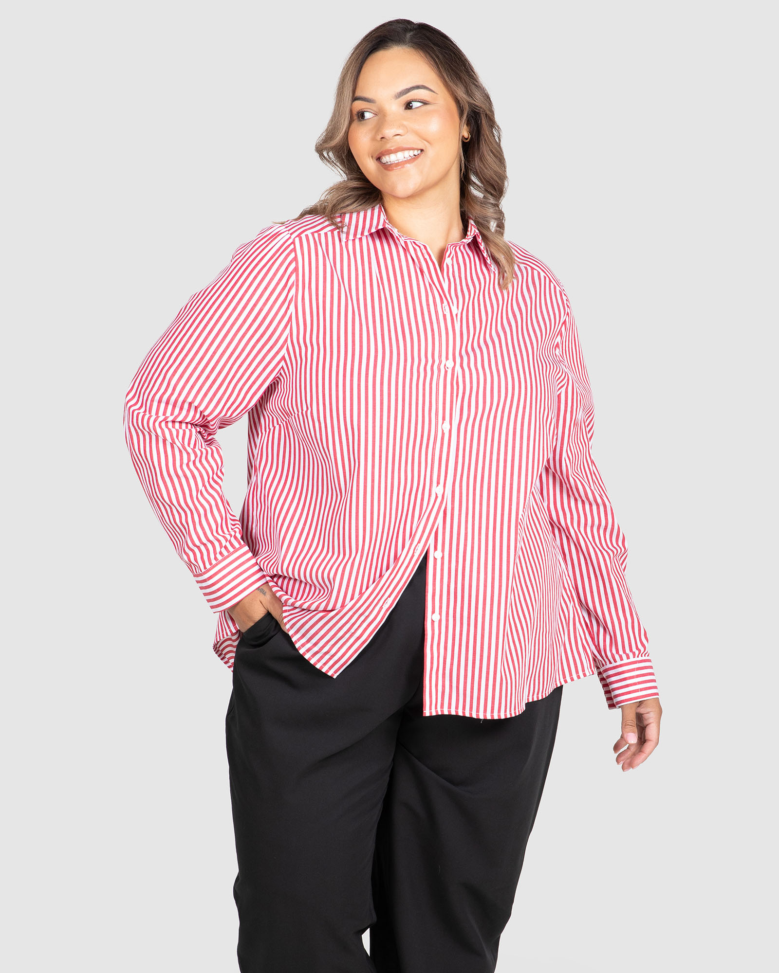 Ella Stripe Button-Up Shirt