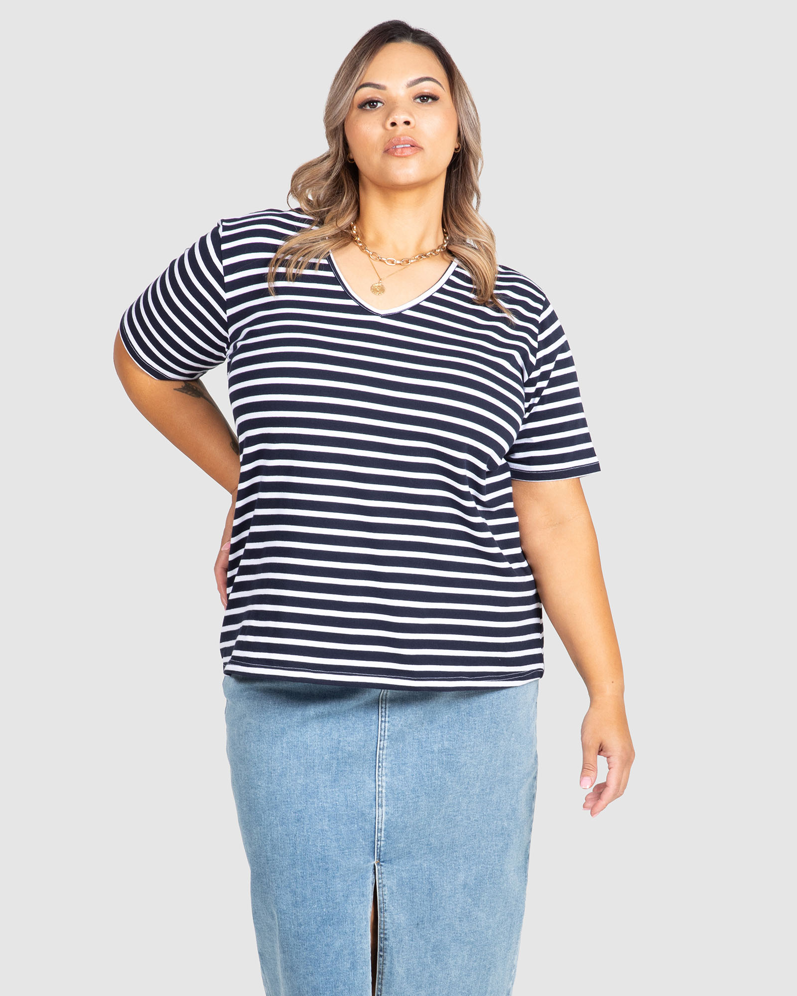 Cassie Stripe Tee