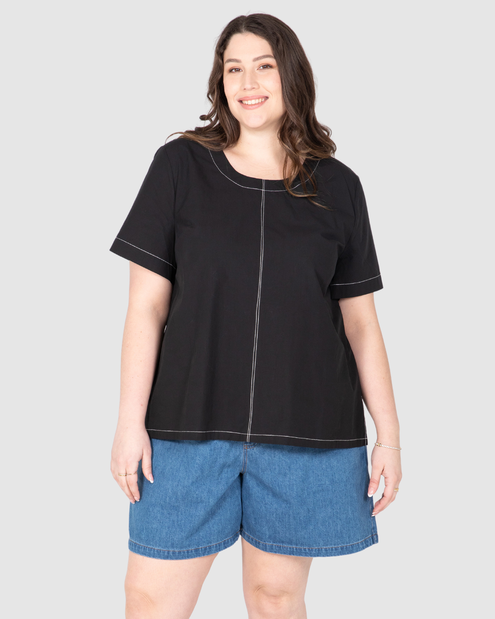 Eden Contrast Stitch Top
