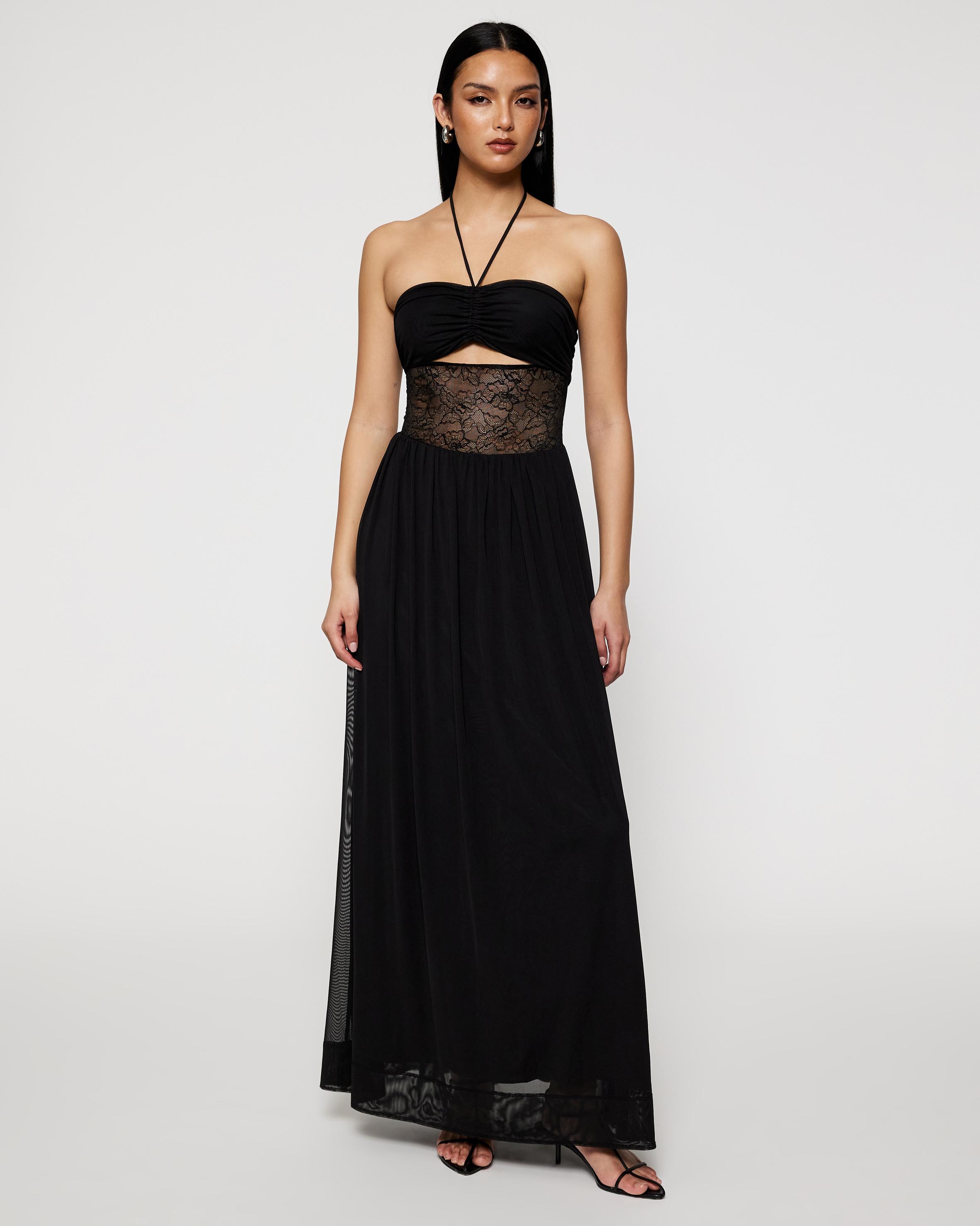 Isla Lace Halter Maxi Dress
