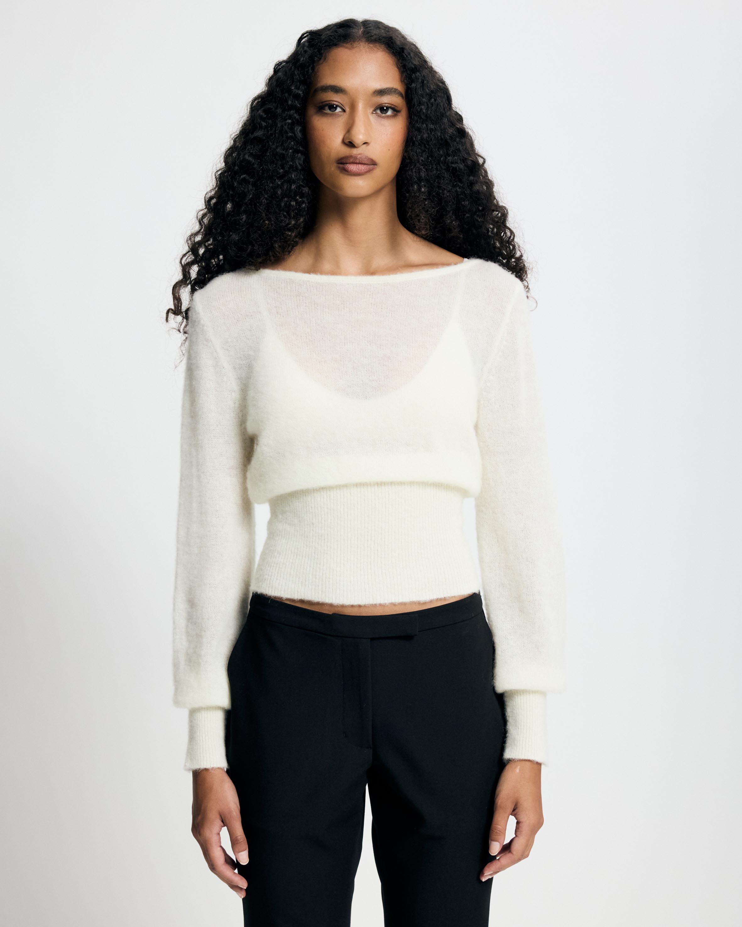 Vespera Alpaca Blend Sheer Jumper