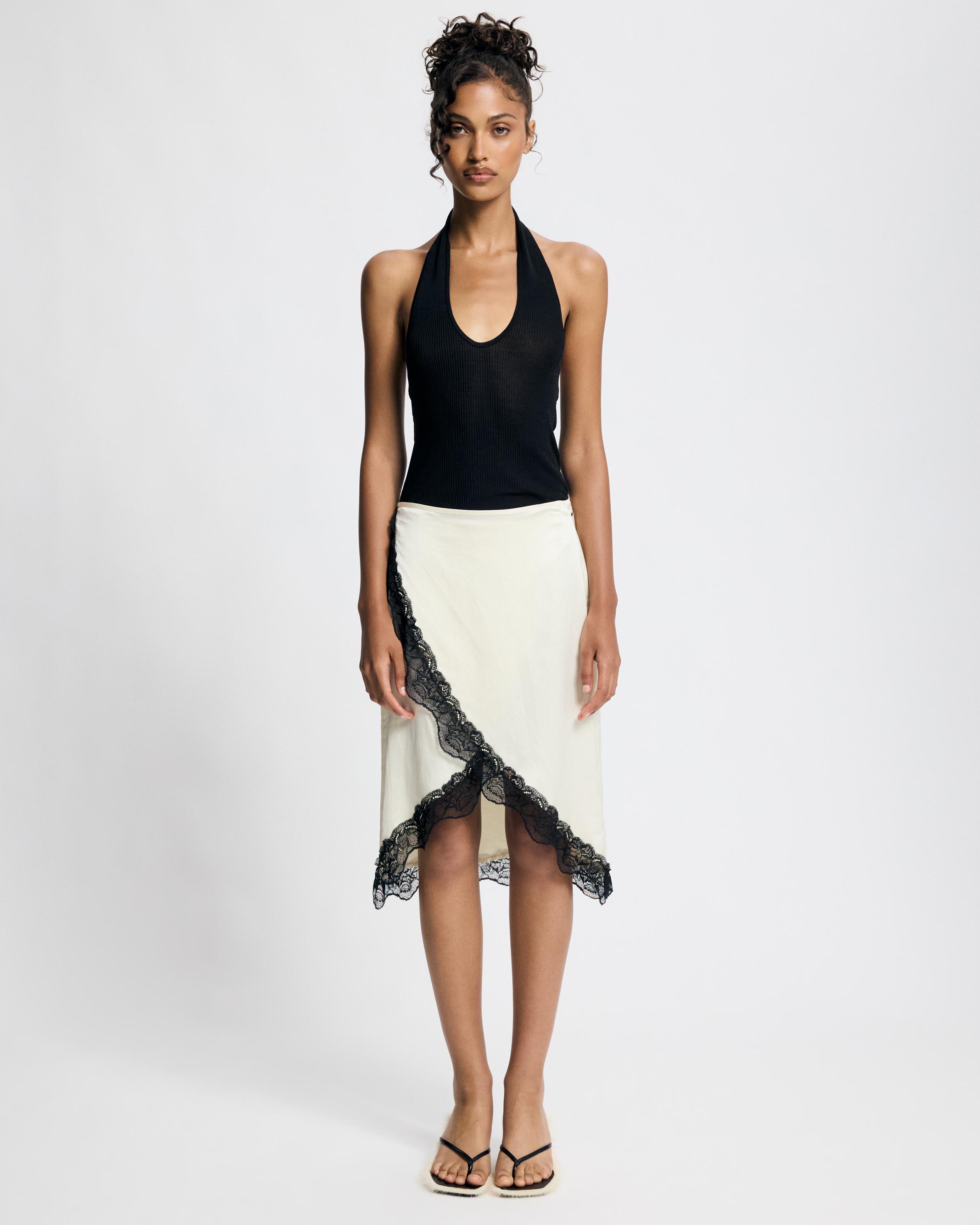 Thea Lace Trim Wrap Skirt