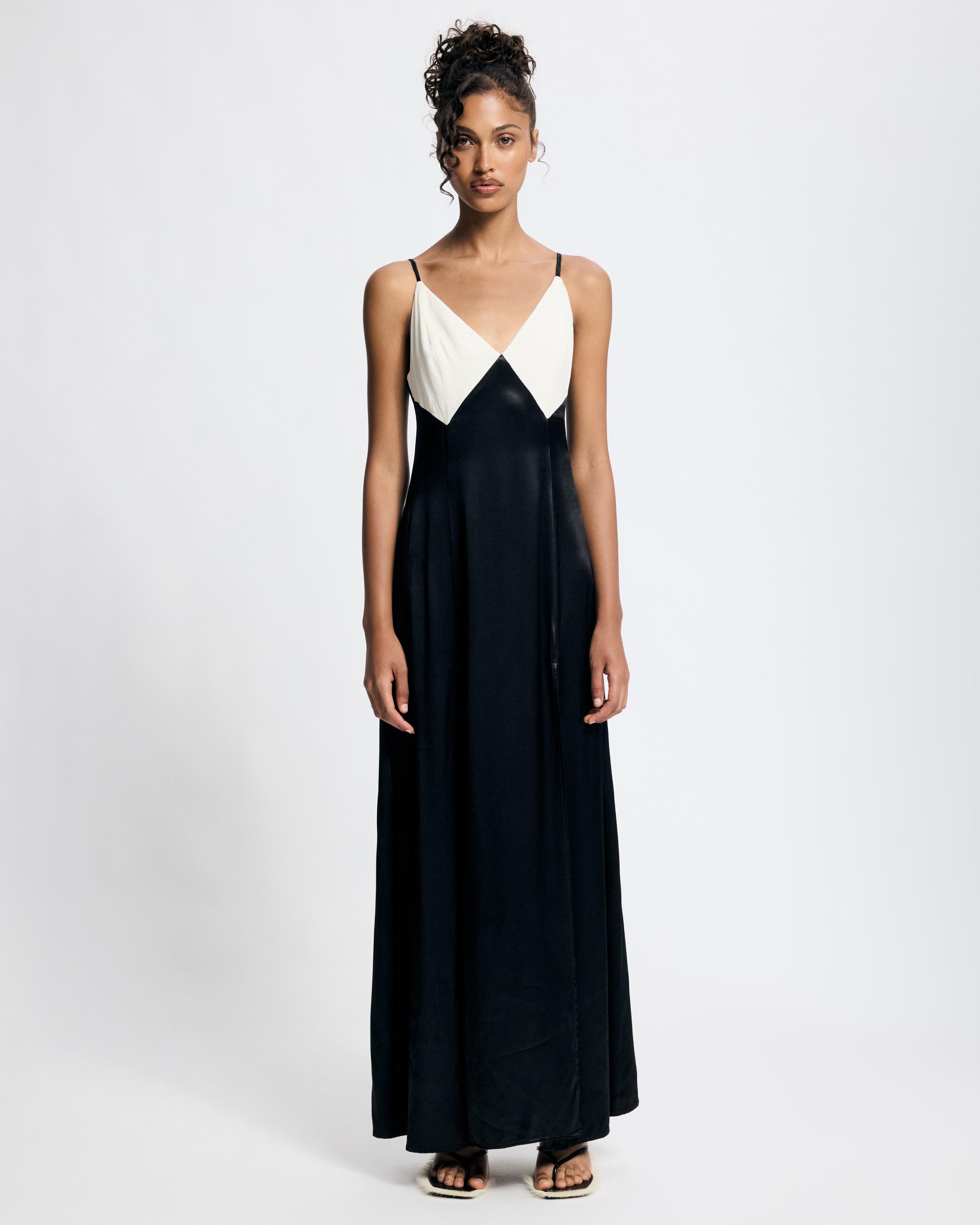 Margot Contrast Satin Maxi Dress