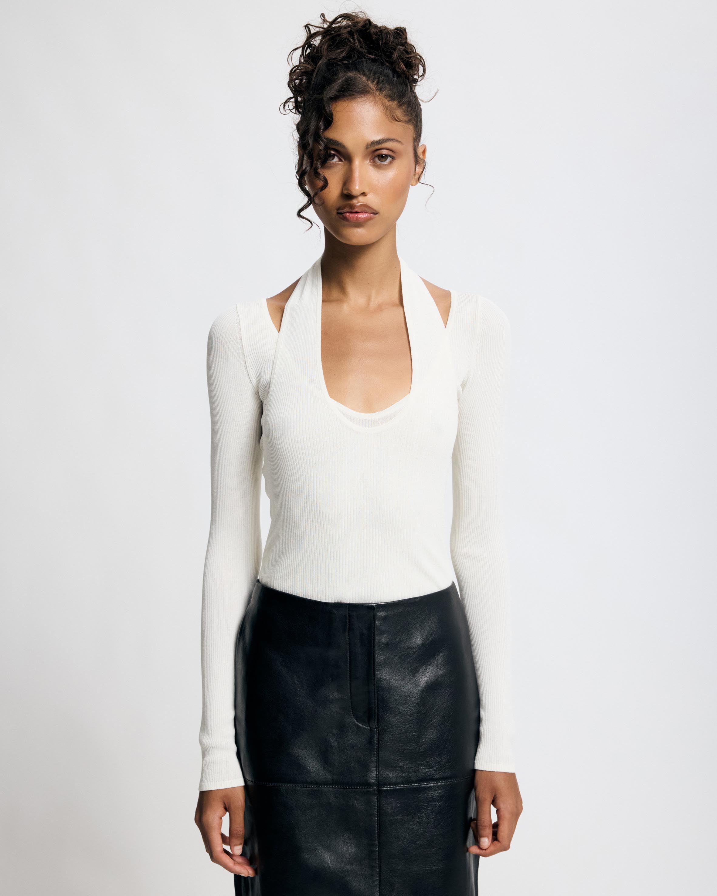 Solange Layered Knit Halter Top