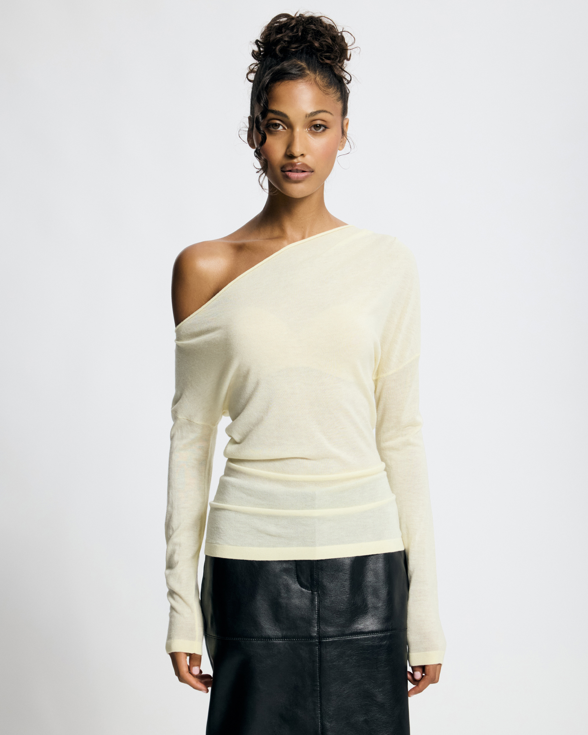 Medea Asymmetrical Wool Blend Top