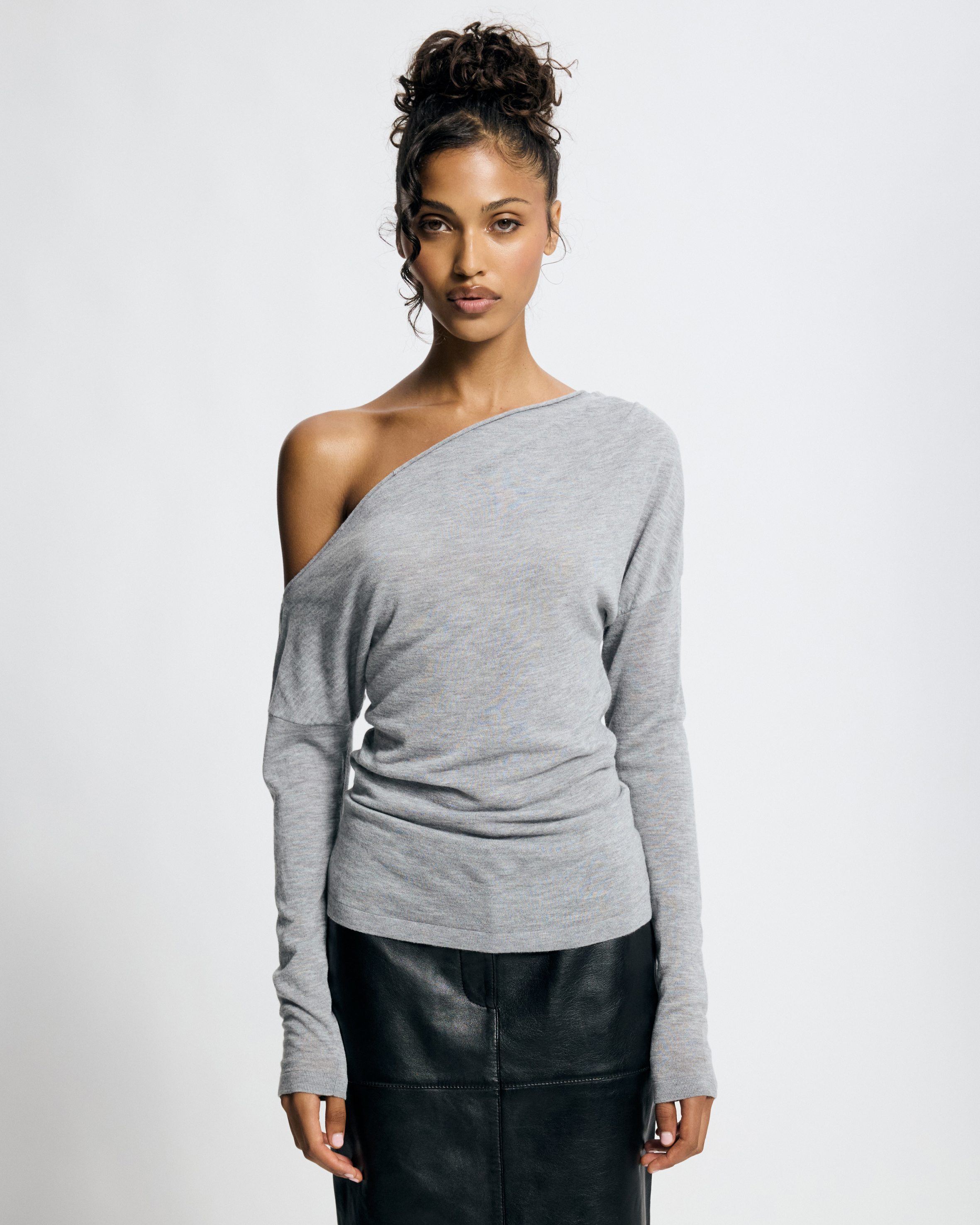 Medea Asymmetrical Wool Blend Top