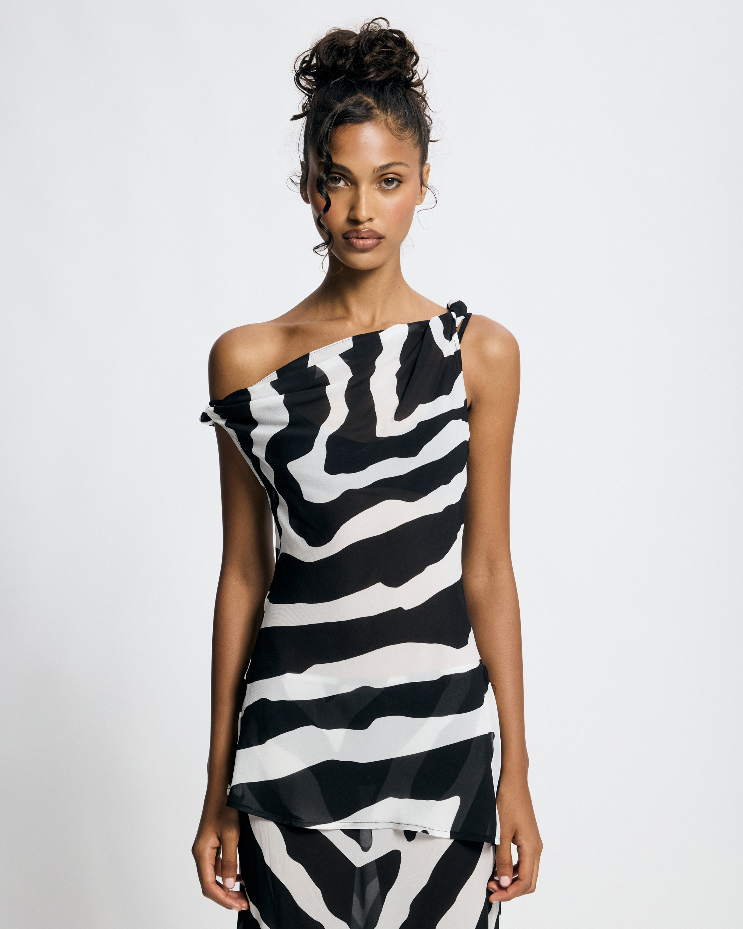 Thalia Asymmetric Sheer Top