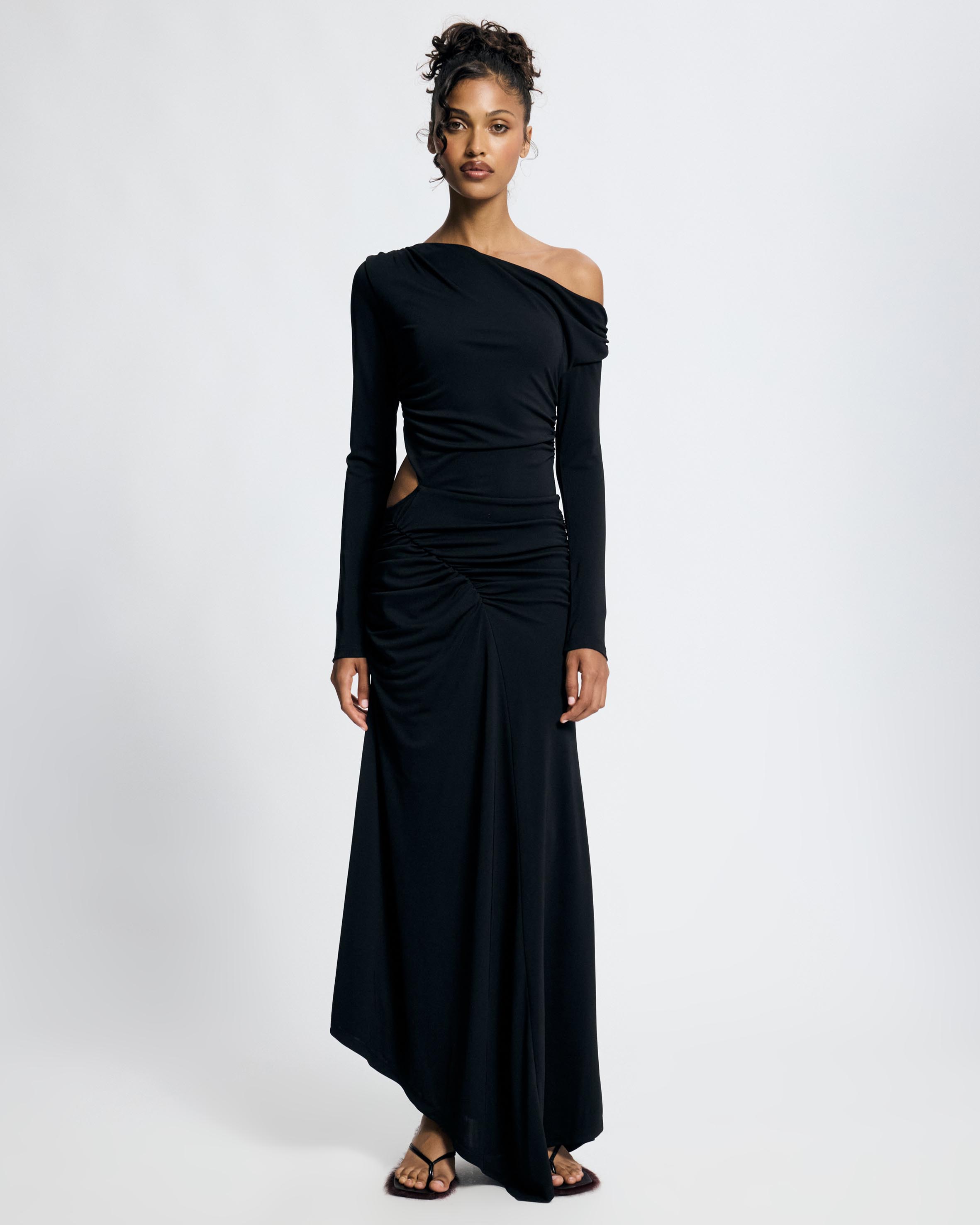Ravenna Long Sleeve Asymmetrical Jersey Dress