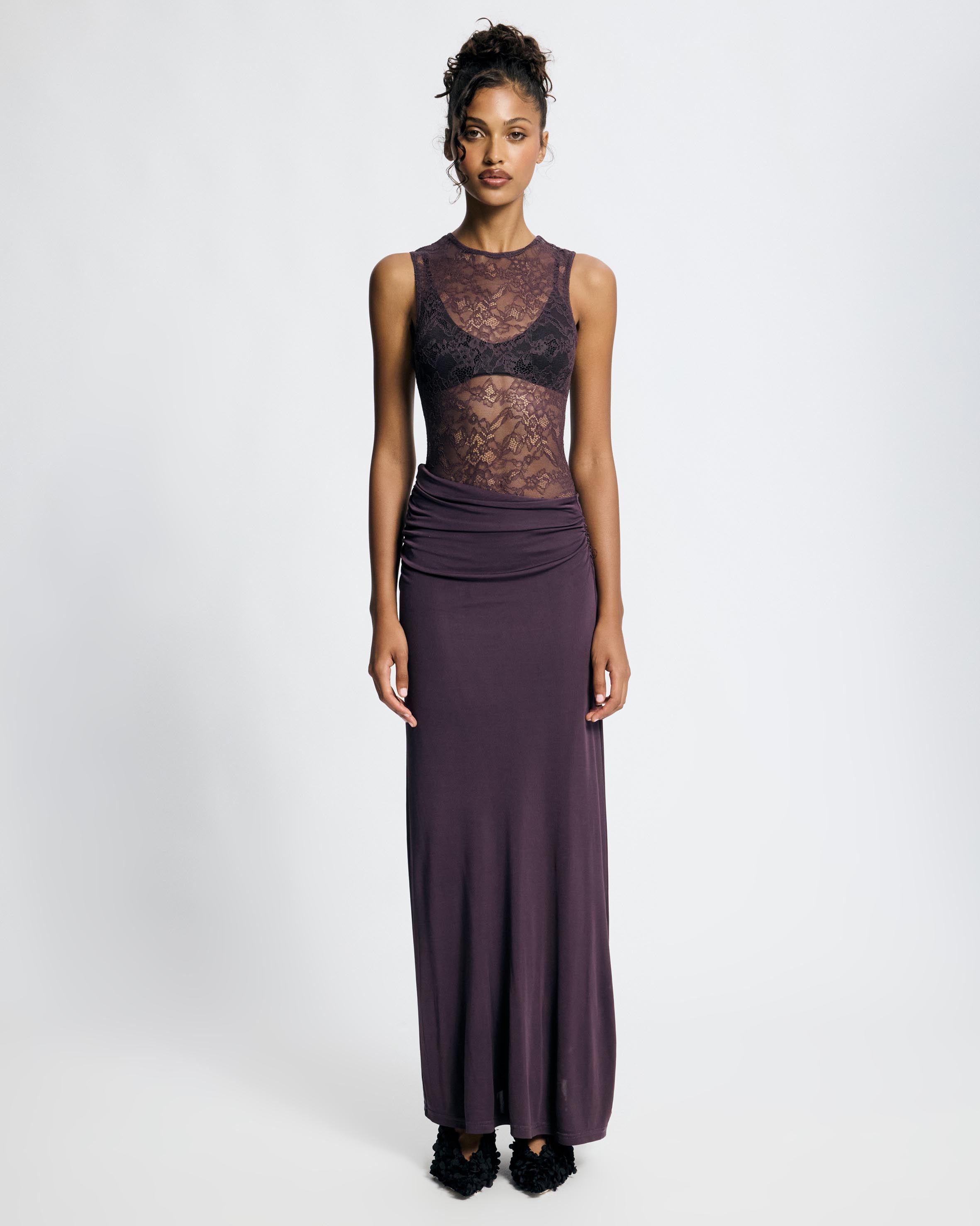 Odette Lace Contrast Maxi Dress