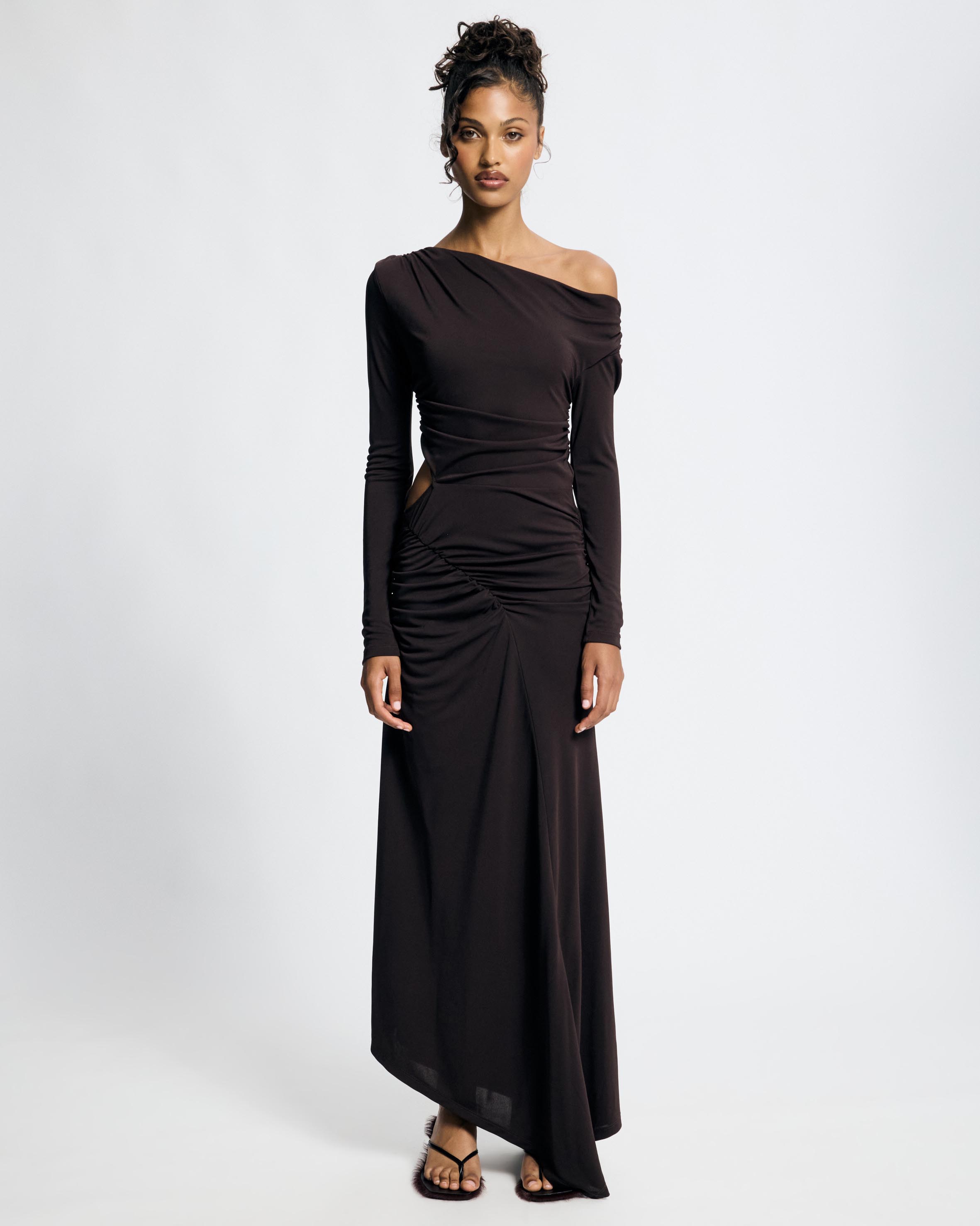 Ravenna Long Sleeve Asymmetrical Jersey Dress