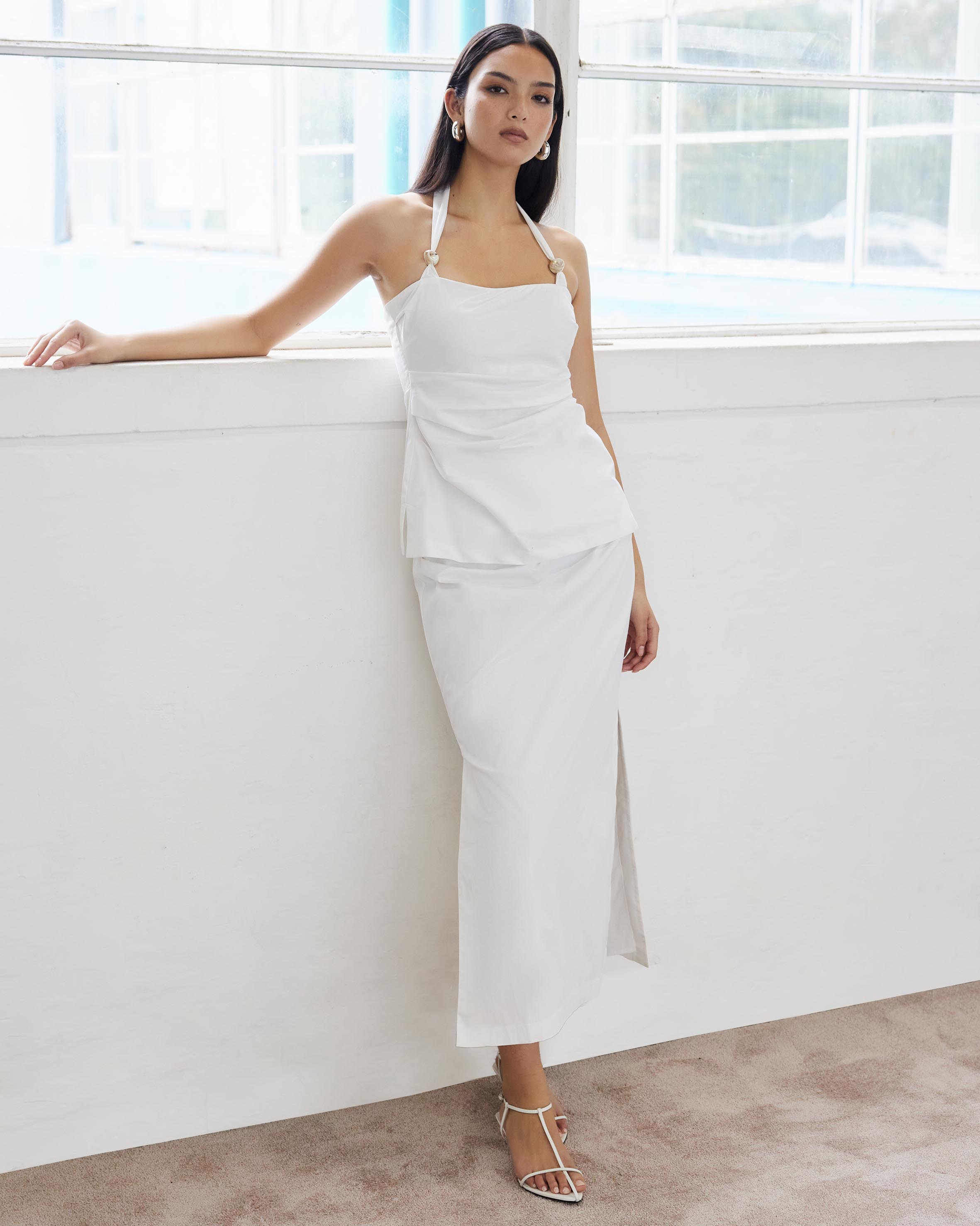 Tianah Tuck Detail Midi Skirt