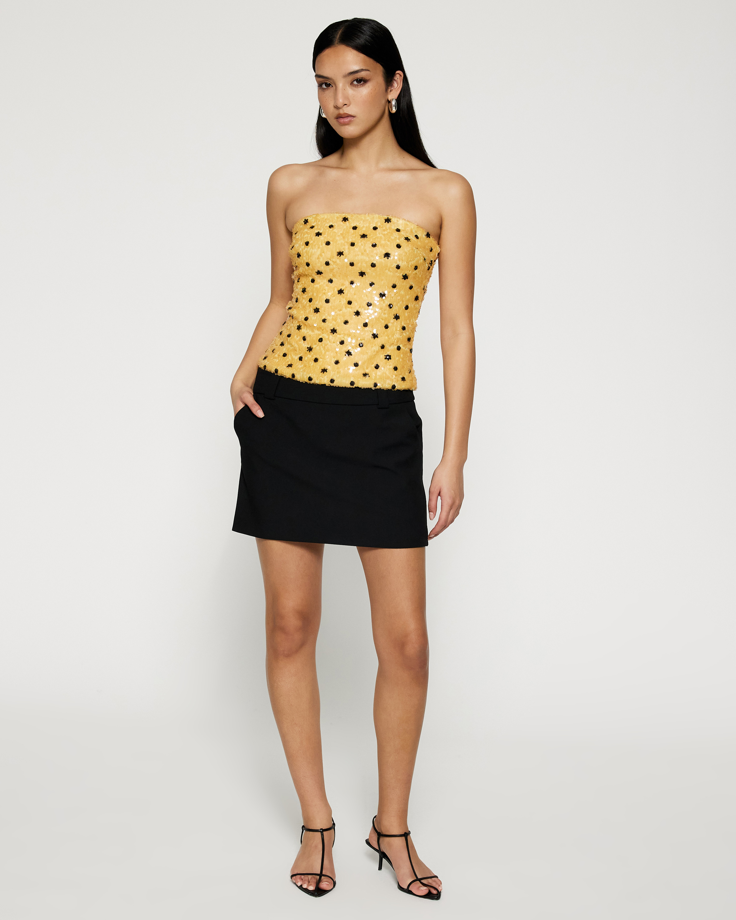 Astrid Sequin Strapless Top