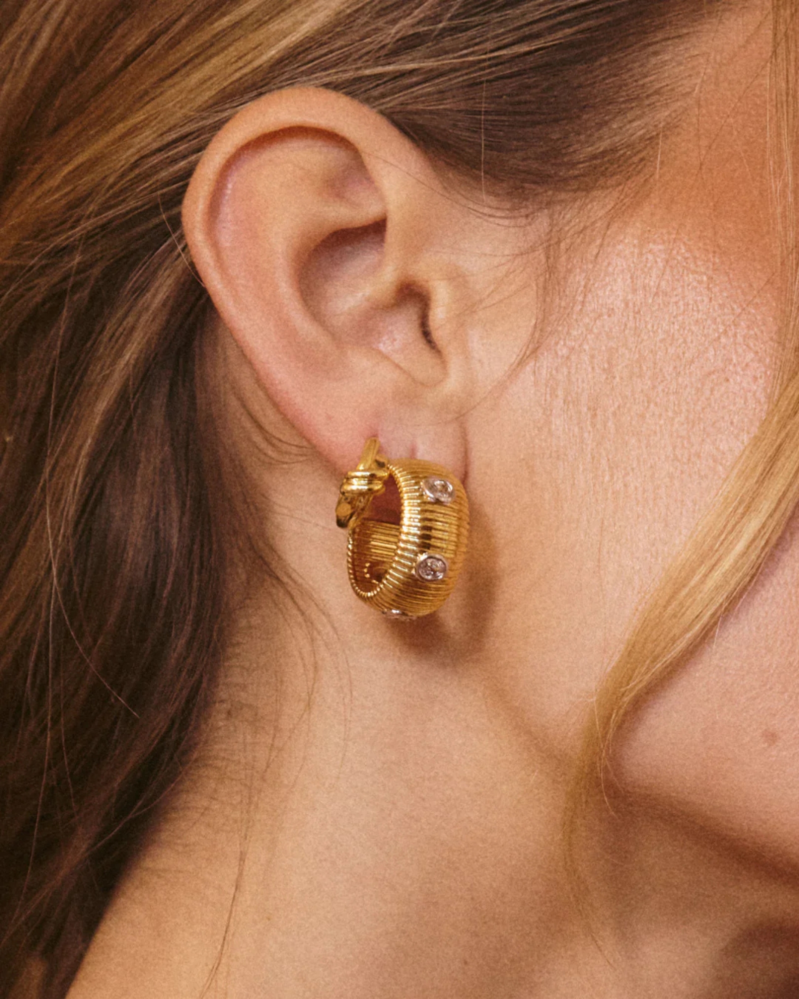 The Pave Georgia Ridged Hoops