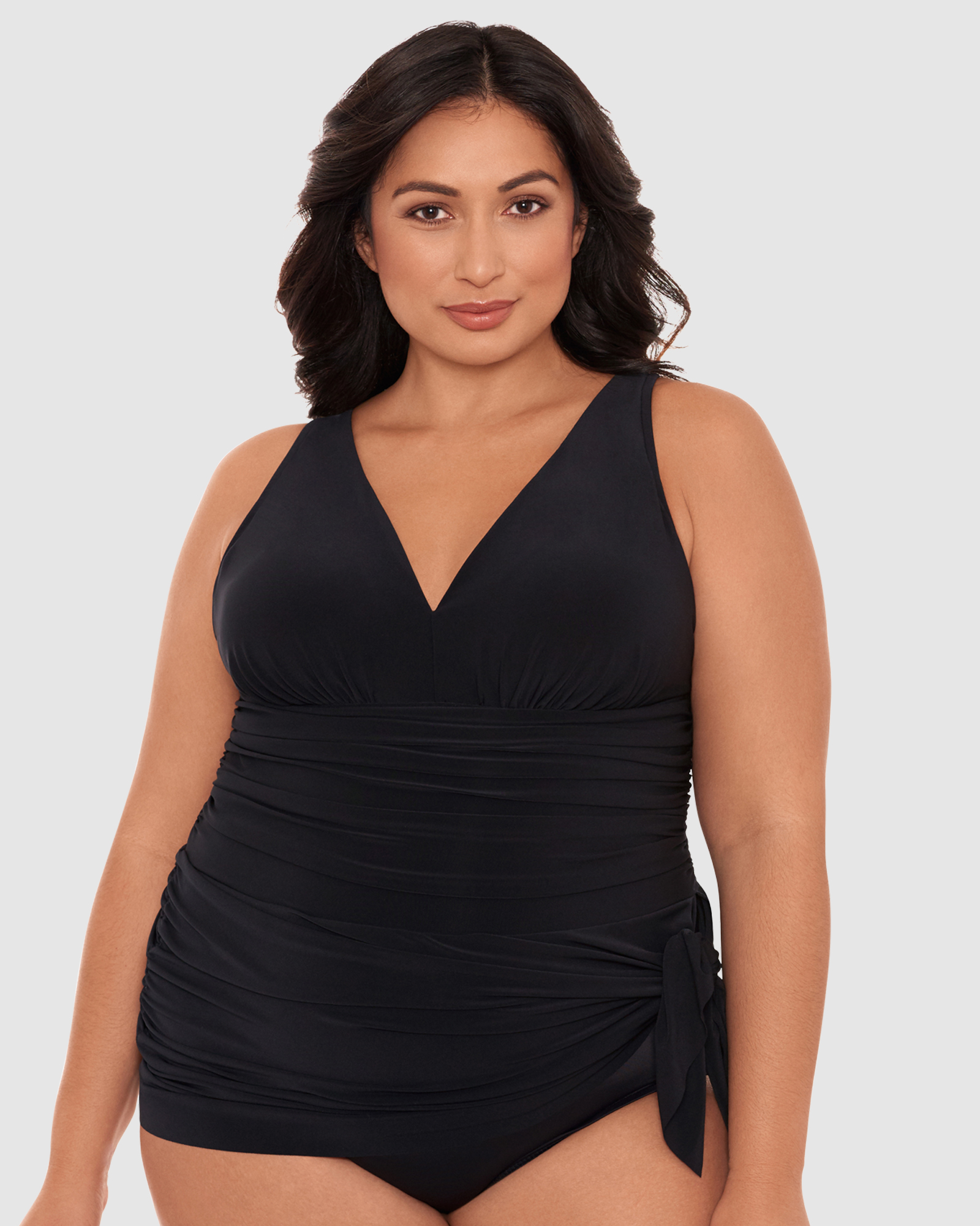 Celine V Neck Short Plus Size Swimdress