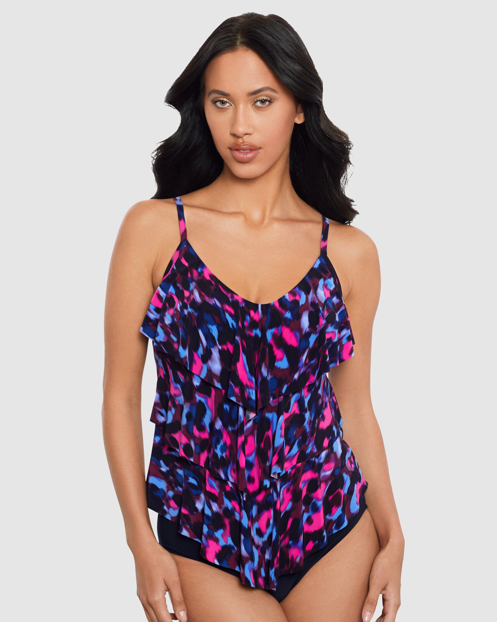 Cherry Bomb Rita Tiered Soft Cup Tankini Top