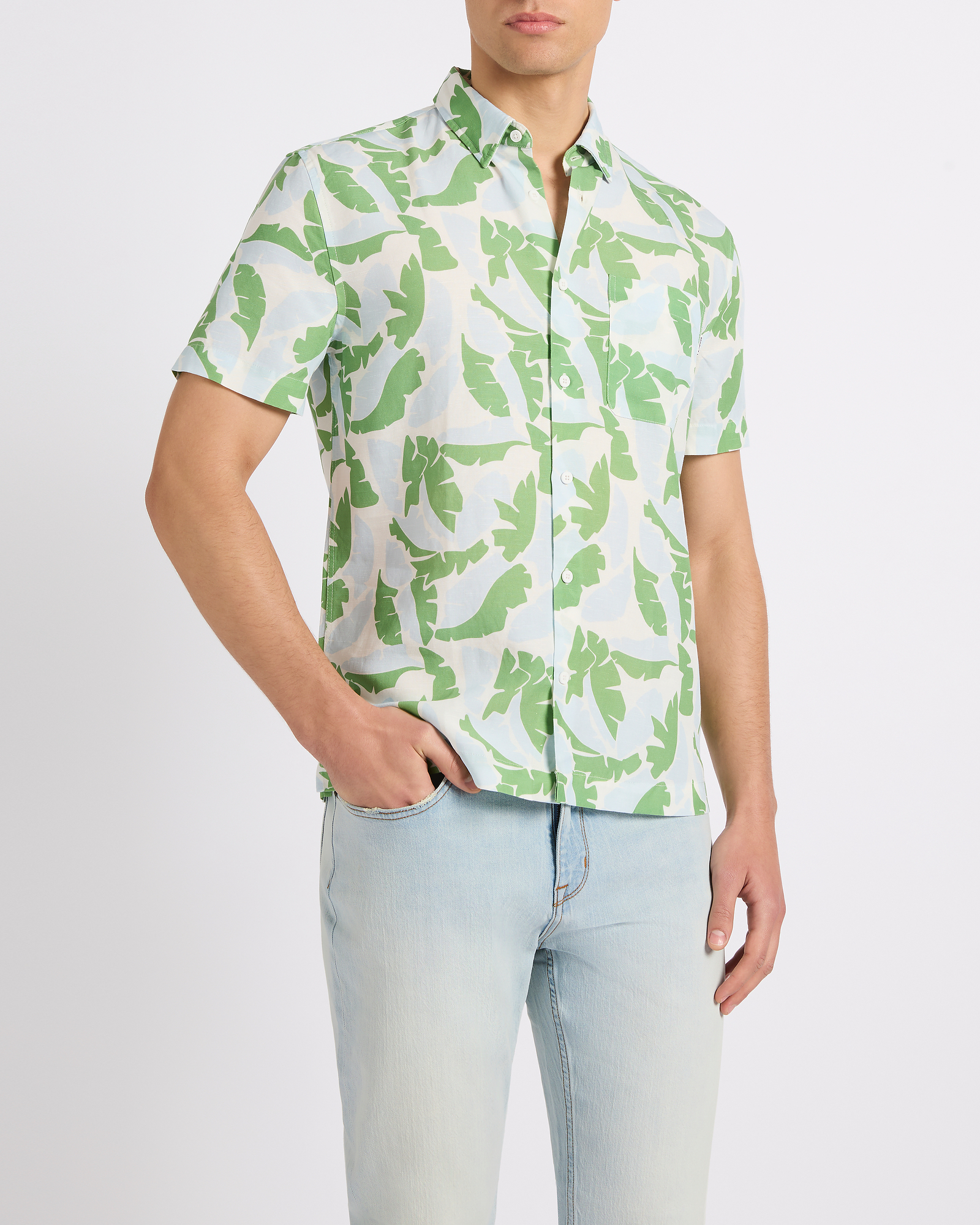 Identity Leaf Linen Mix Shirt