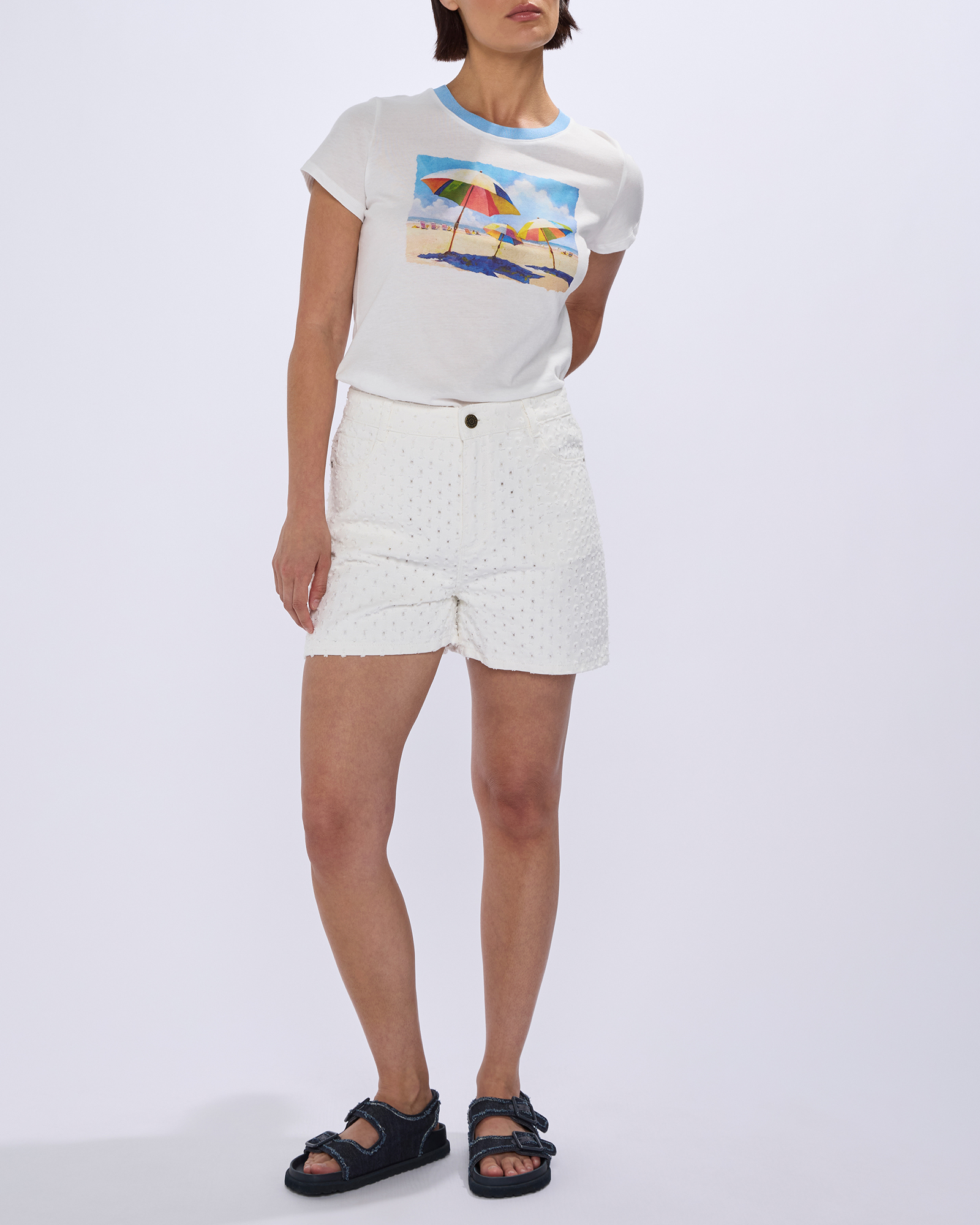 Mako Embroidered Denim Shorts