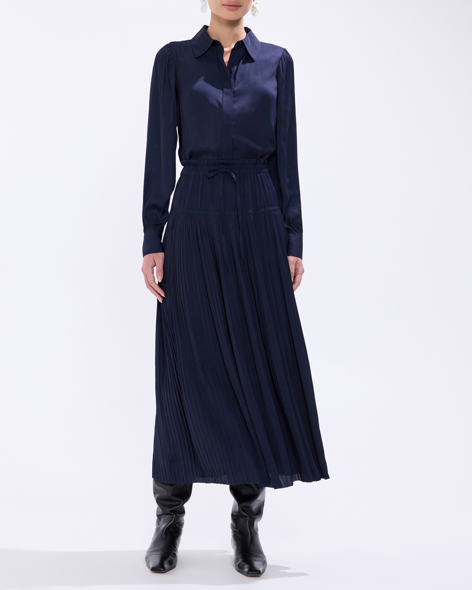 Karu Pleated Midi Skirt