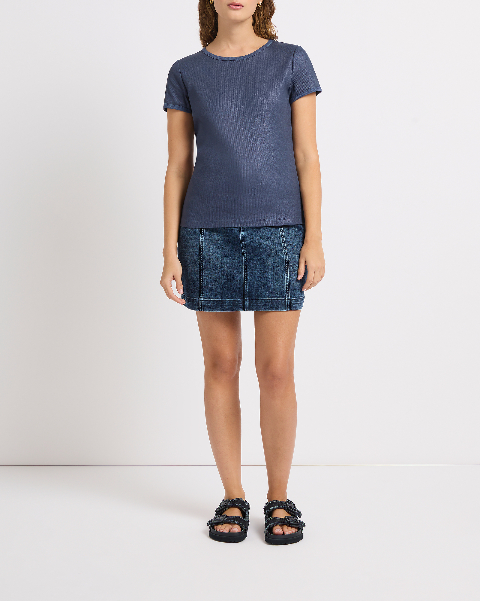 Cassandra Rib Foil Tee